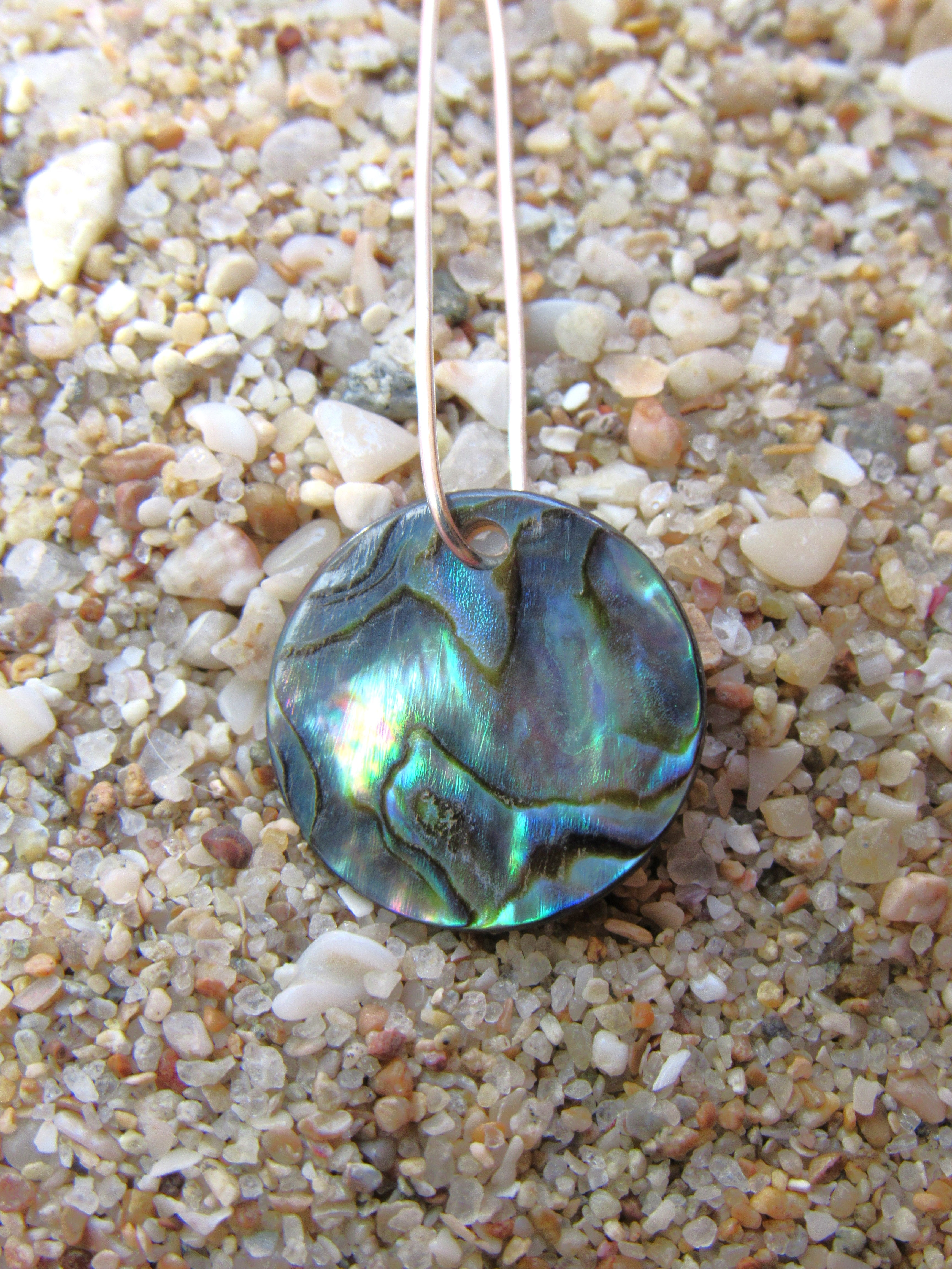 Natural Abalone Round Pendants - 15mm Flat - Top Drilled - 1.2mm Hole - Shell Findings