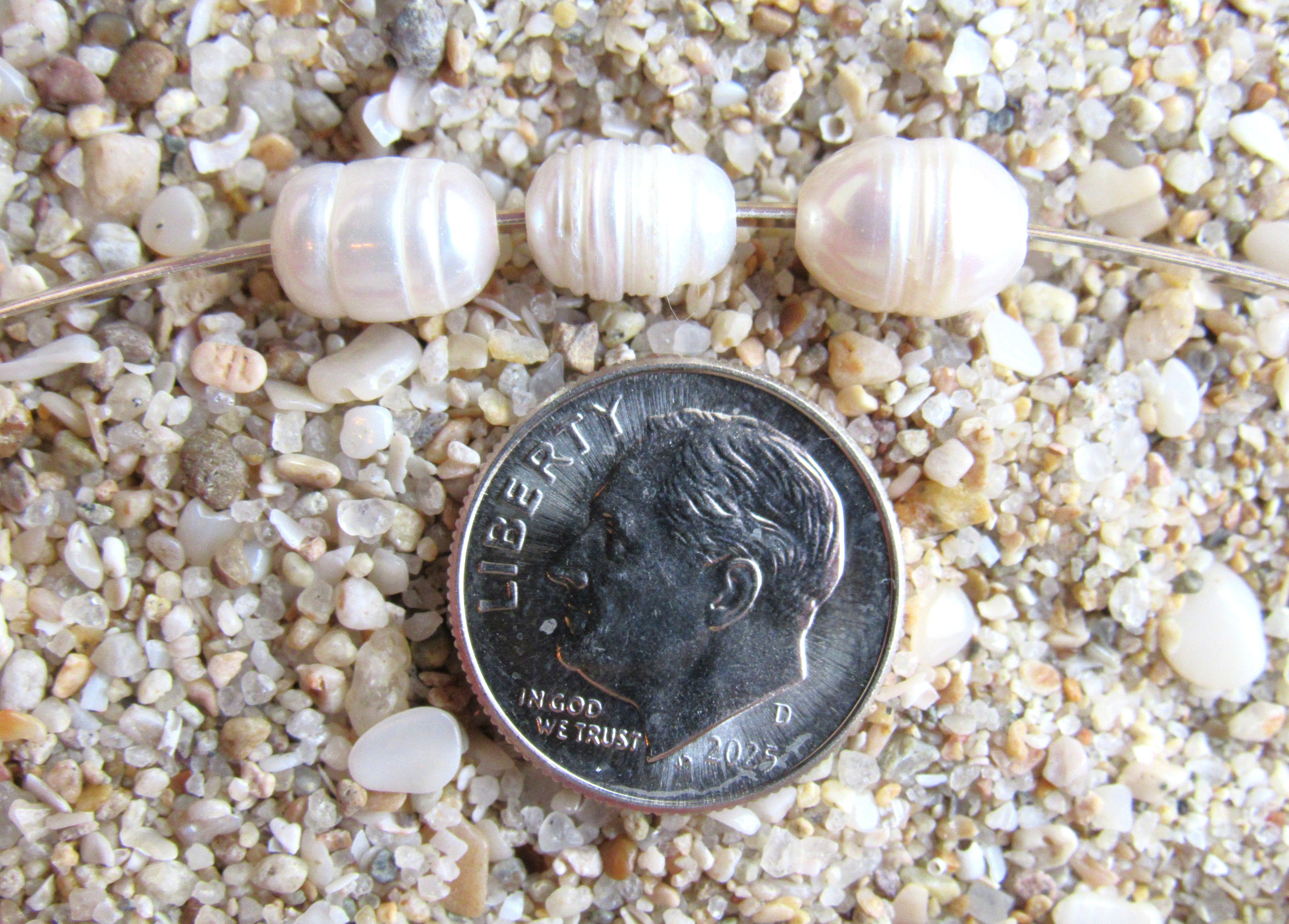 Large Hole Freshwater Pearl Beads 7-10mm | Pear Shape White You Choose Quantity