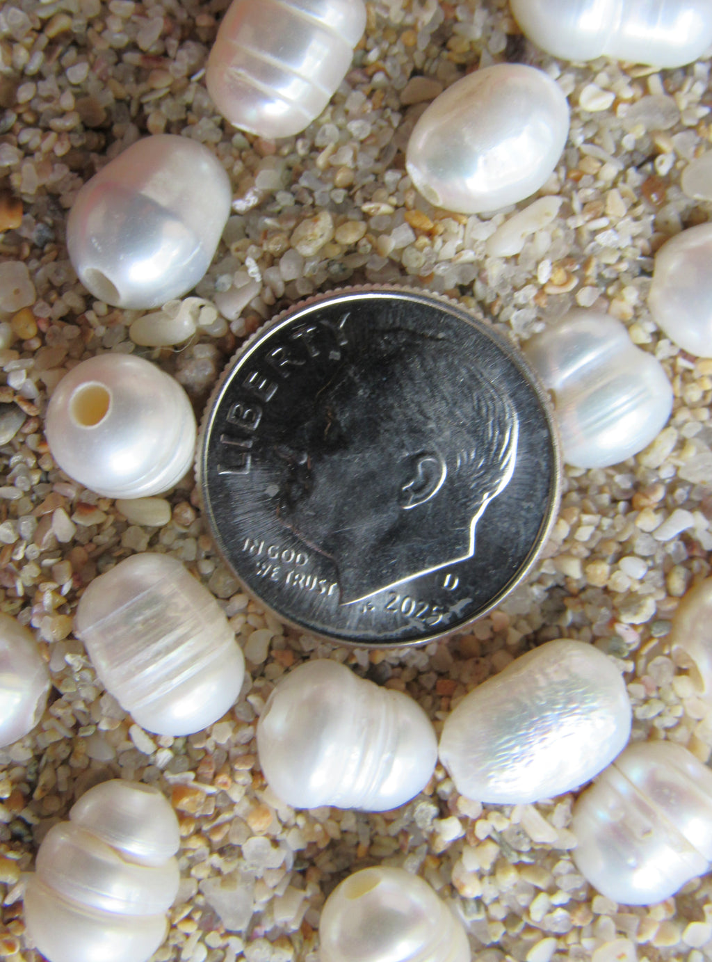 Large Hole Freshwater Pearl Beads 7-10mm | Pear Shape White You Choose Quantity