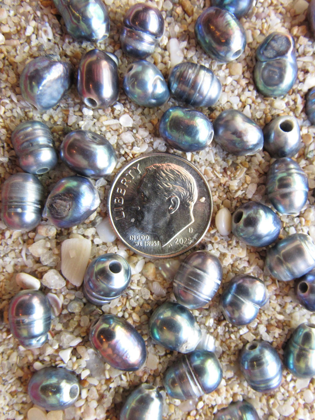 Large Hole Freshwater Pearl Beads 7-10mm | Pear Shape Black You Choose Quantity