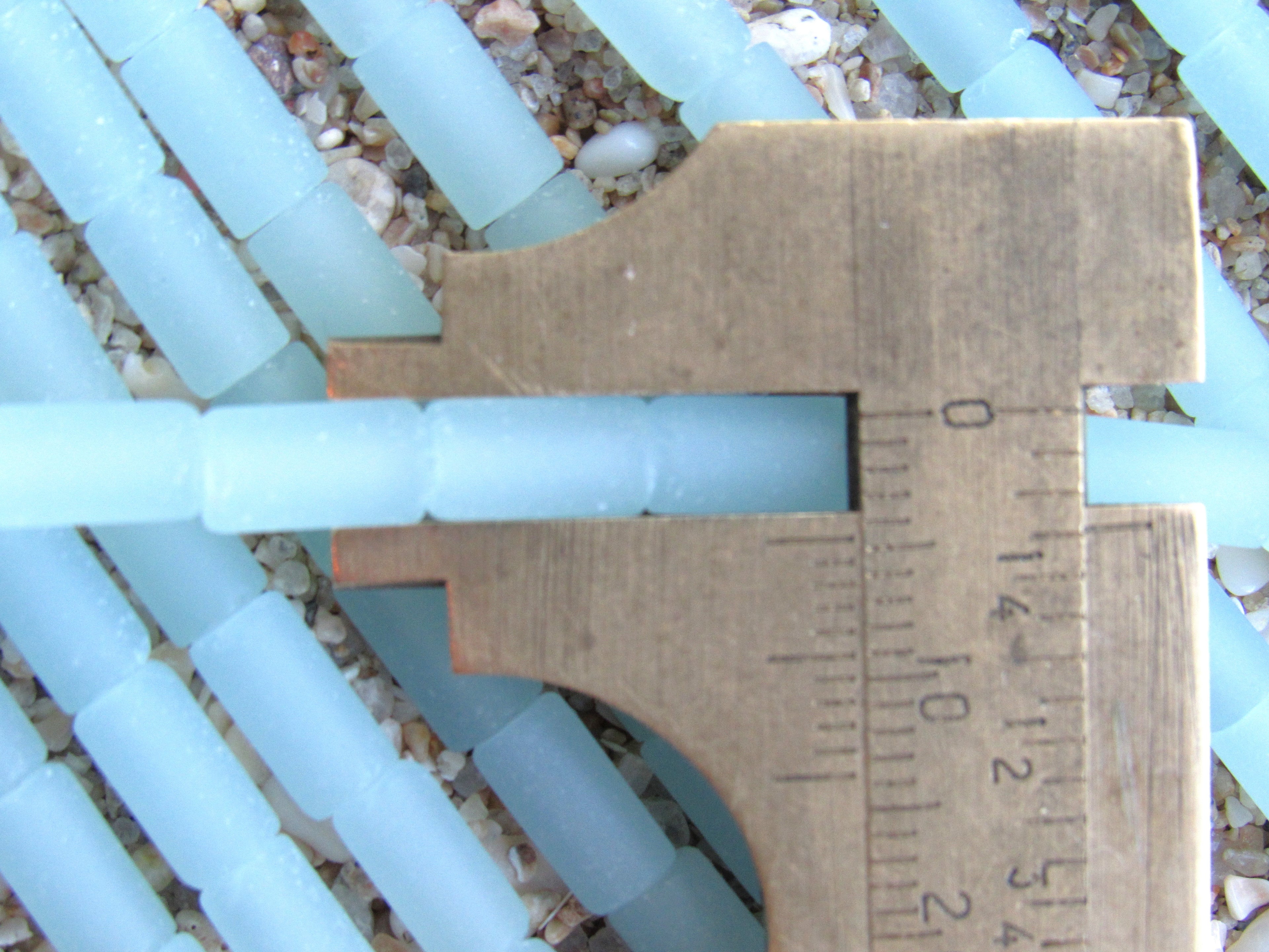 Cultured Sea Glass Tube Beads - 9x4mm - Opaque Pale Seafoam - Single Strand or 5 Strand Hank
