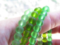 Cultured Sea Glass Round Beads 6mm | Peridot Olive Green Assorted 3 Strand Set