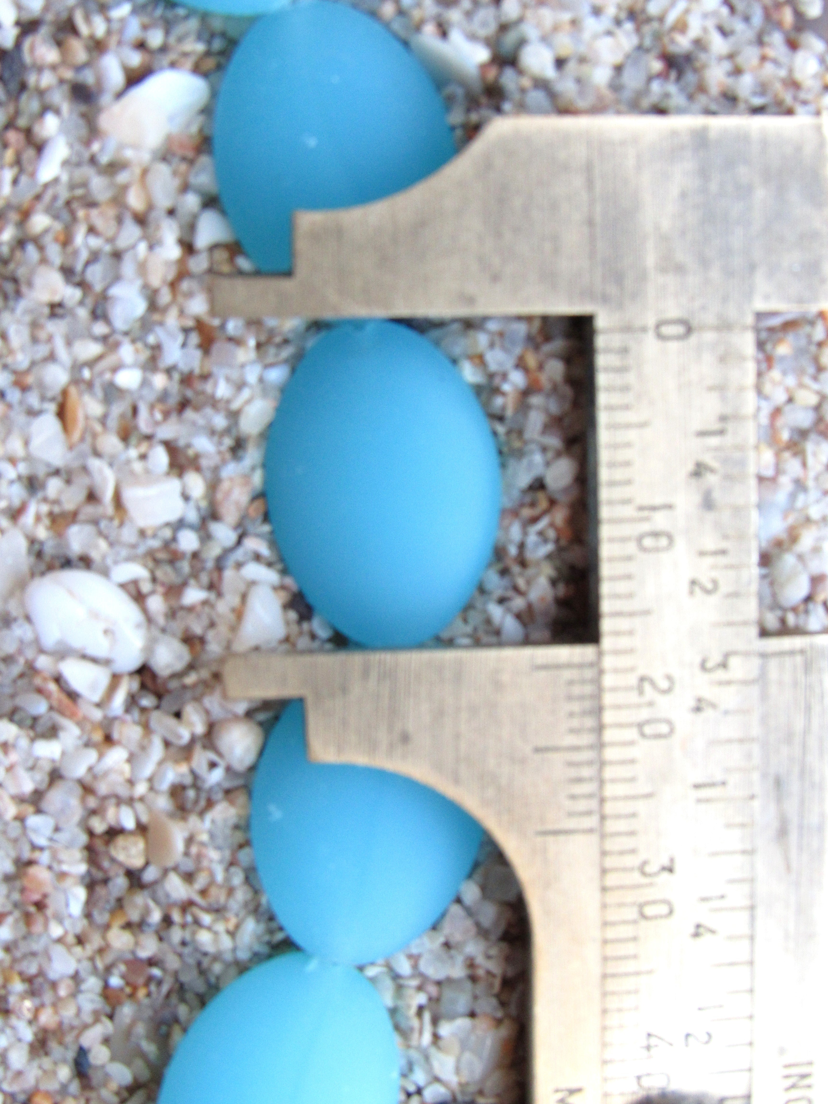 Cultured Sea Glass Beads — Opaque Blue Opal -  Frosted Cushion Oval, 18x13mm, 11 Beads/Strand