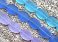 Cultured Sea Glass Cushion Oval Beads - 18x13mm - Assorted Blue Purple - 3 Strands (Copy)