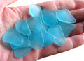 Cultured Sea Glass Pendants - 1" Freeform Assorted Aqua Blue Frosted (Copy)