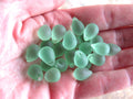 Royal Dark Blue Cultured Sea Glass Teardrop Pendants — Frosted, 14x10mm, Tip-Drilled (Copy) (Copy)
