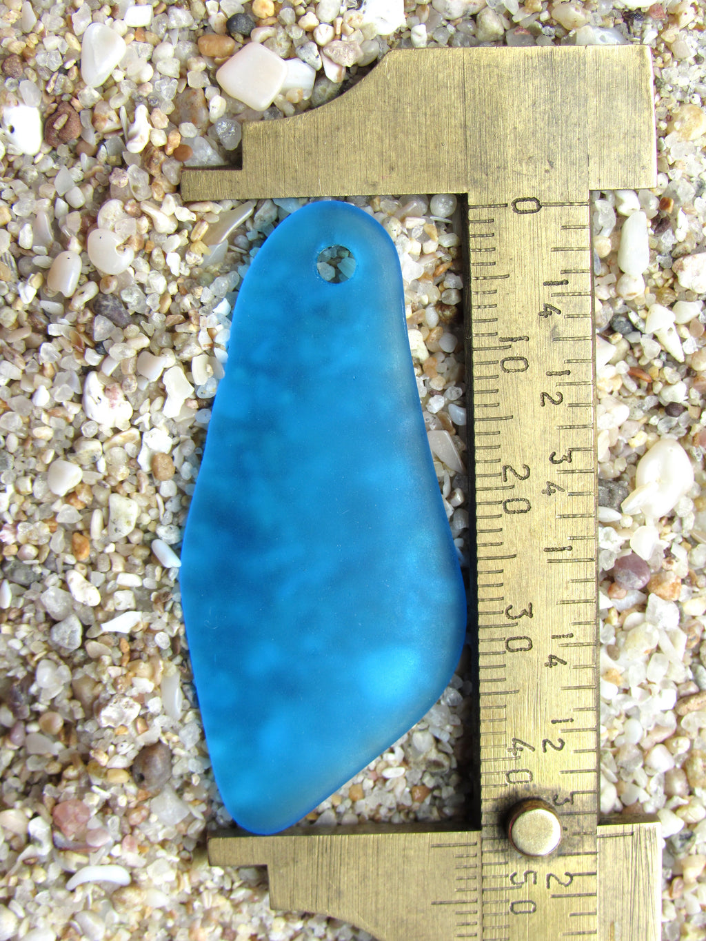 Cultured Sea Glass Shard Pendants - 48x22mm - Blue Mix - Top Drilled - 10 or 20 Pendants