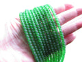 4mm Round Sea Glass Beads - Medium GREEN Frosted Jewelry Supply