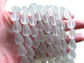 Light Aqua Coke bottle glass color Cultured Sea Glass Teardrop Beads, 16x10mm, 12-Bead Strand Making Jewelry
