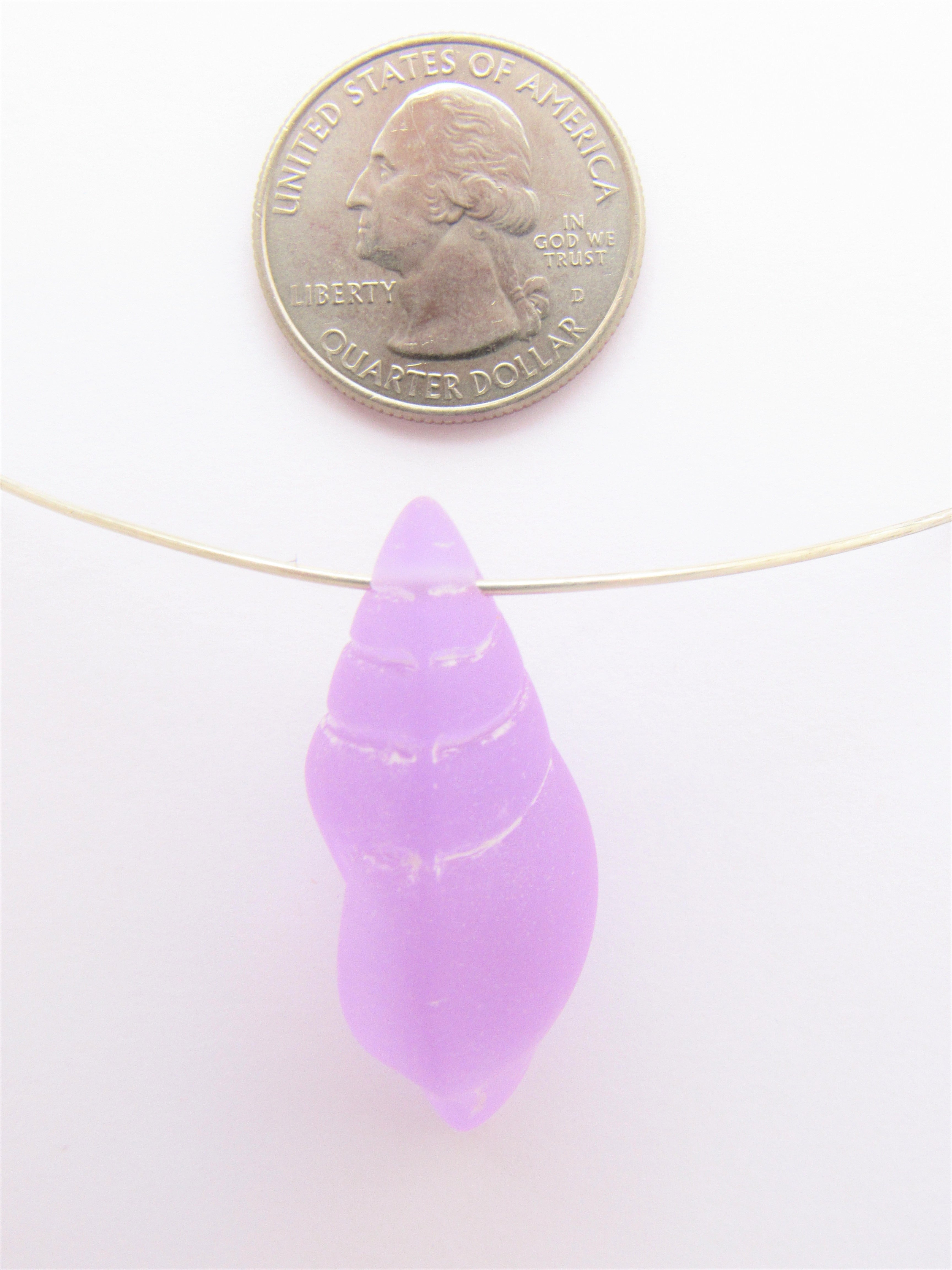 Large Conch Shell Sea Glass Pendants - Top Drilled Frosted 39x20mm Beach Jewelry Supply