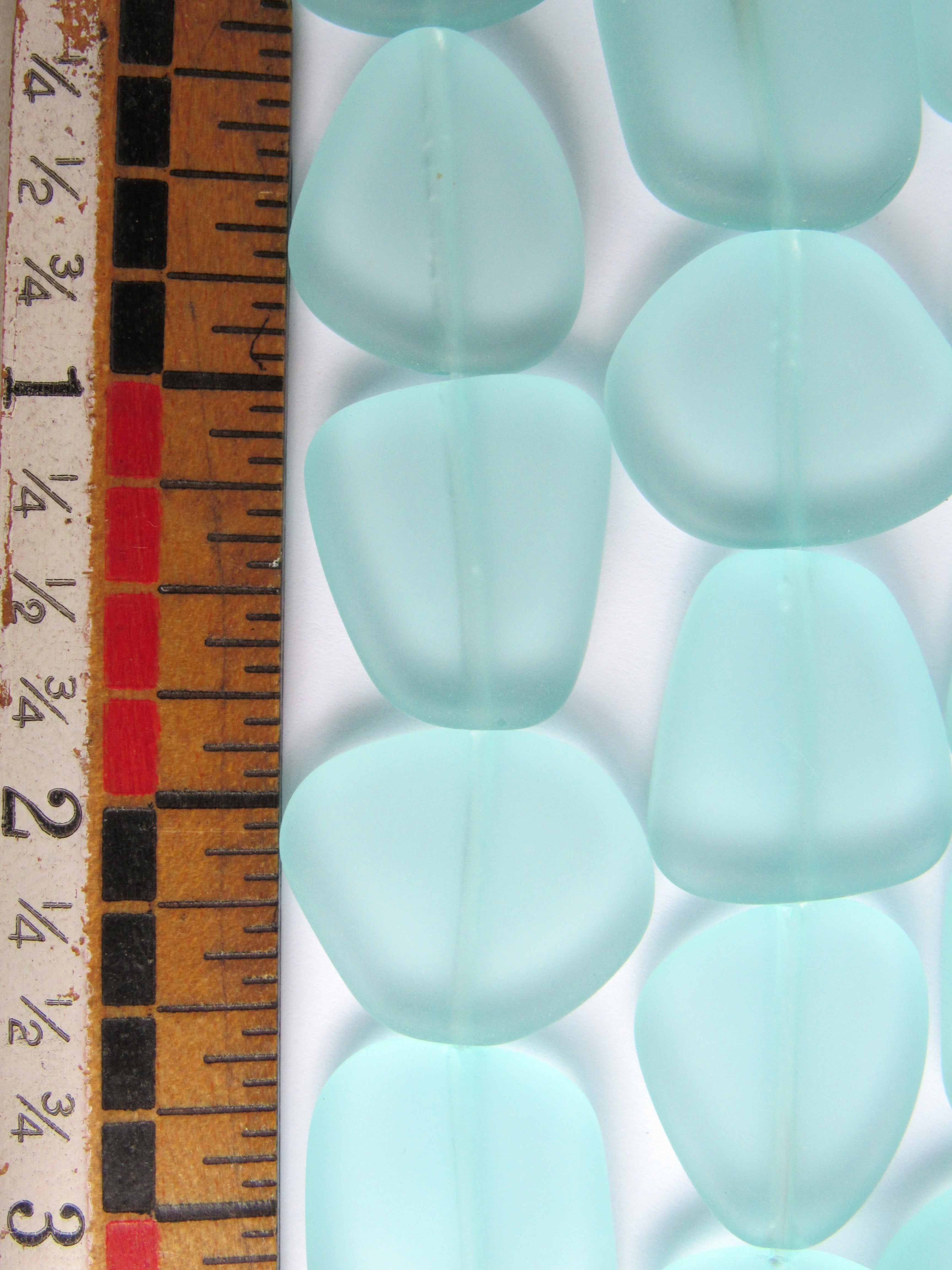 Light Seafoam Sea Glass Beads 22-24mm - Cultured Freeform Beads
