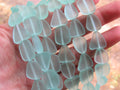 Cultured Sea Glass Beads - 15mm Seafoam Green Flat Frosted Bead supply