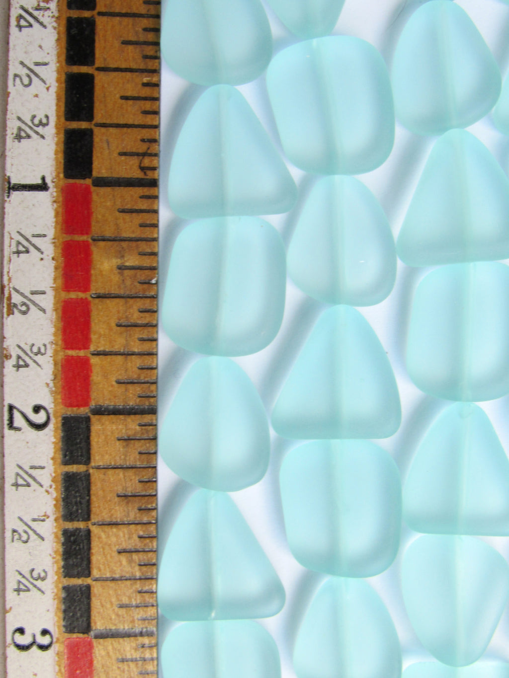 Cultured Sea Glass Beads - 15mm Seafoam Green Flat Frosted Bead supply