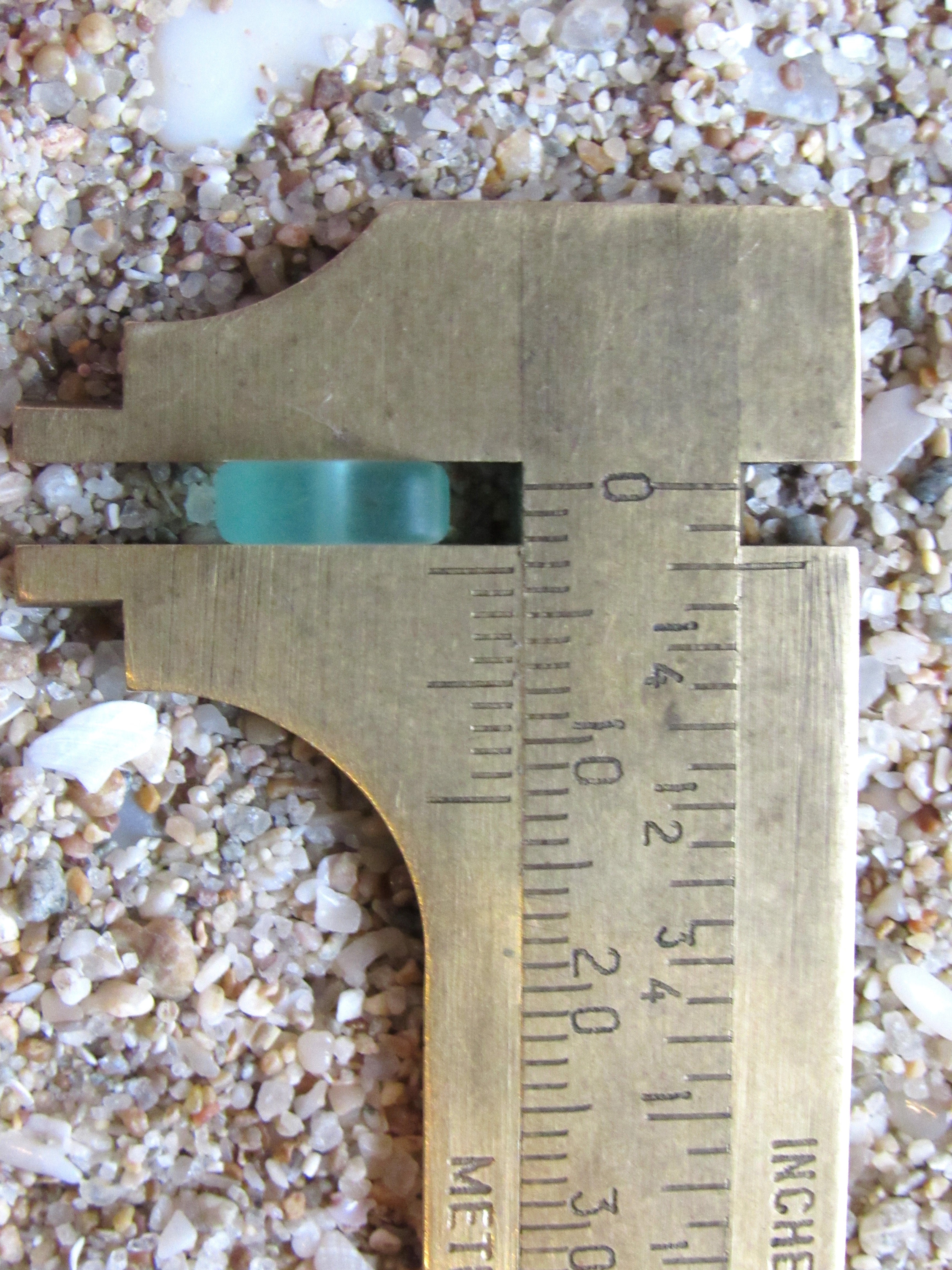 Green Sea Glass Beads 8x9mm Square Spacer - Cultured Center Drilled