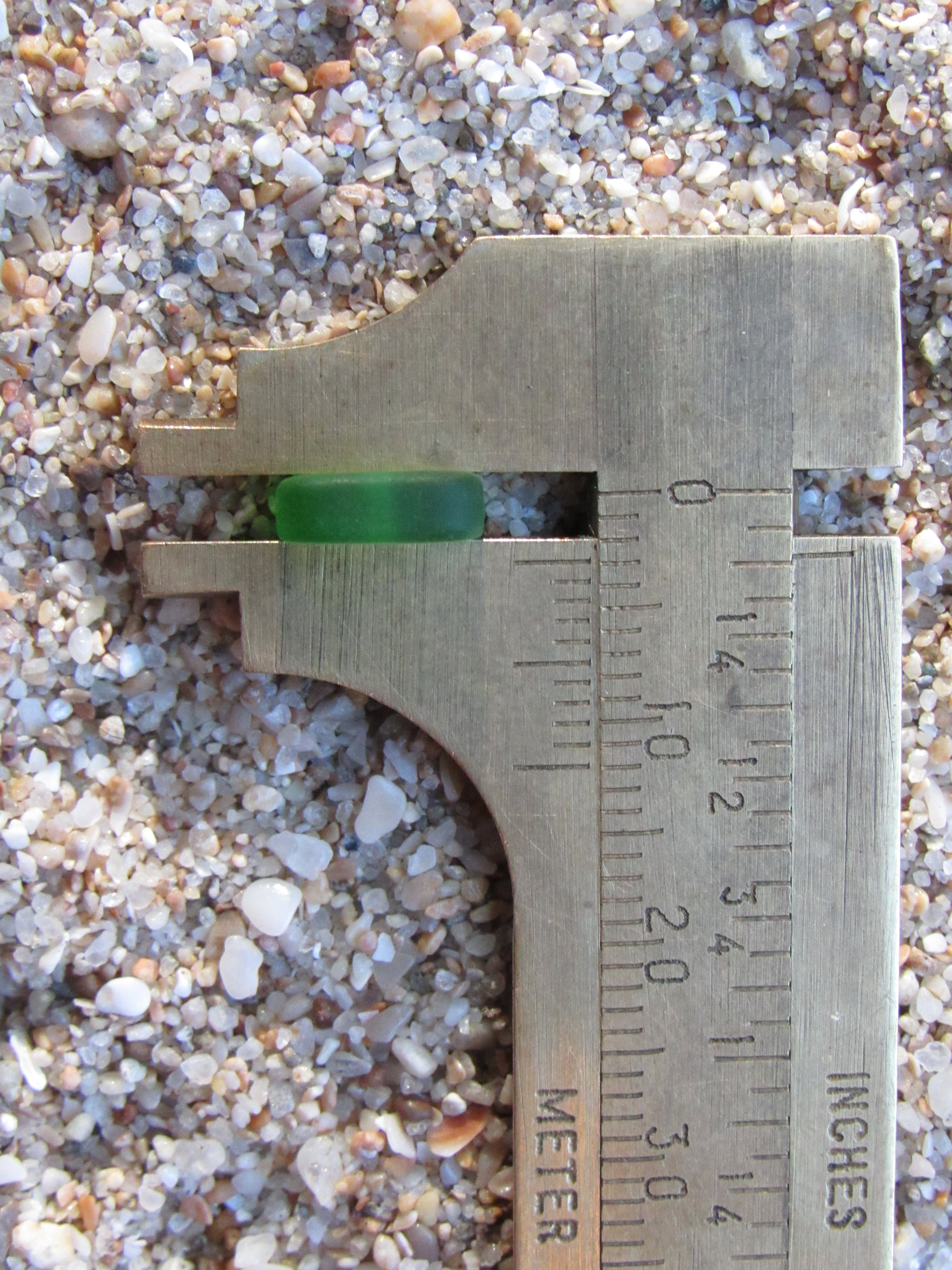 Medium Green Sea Glass Beads 8x9mm Square Spacer - Cultured Center Drilled Stacking Bead