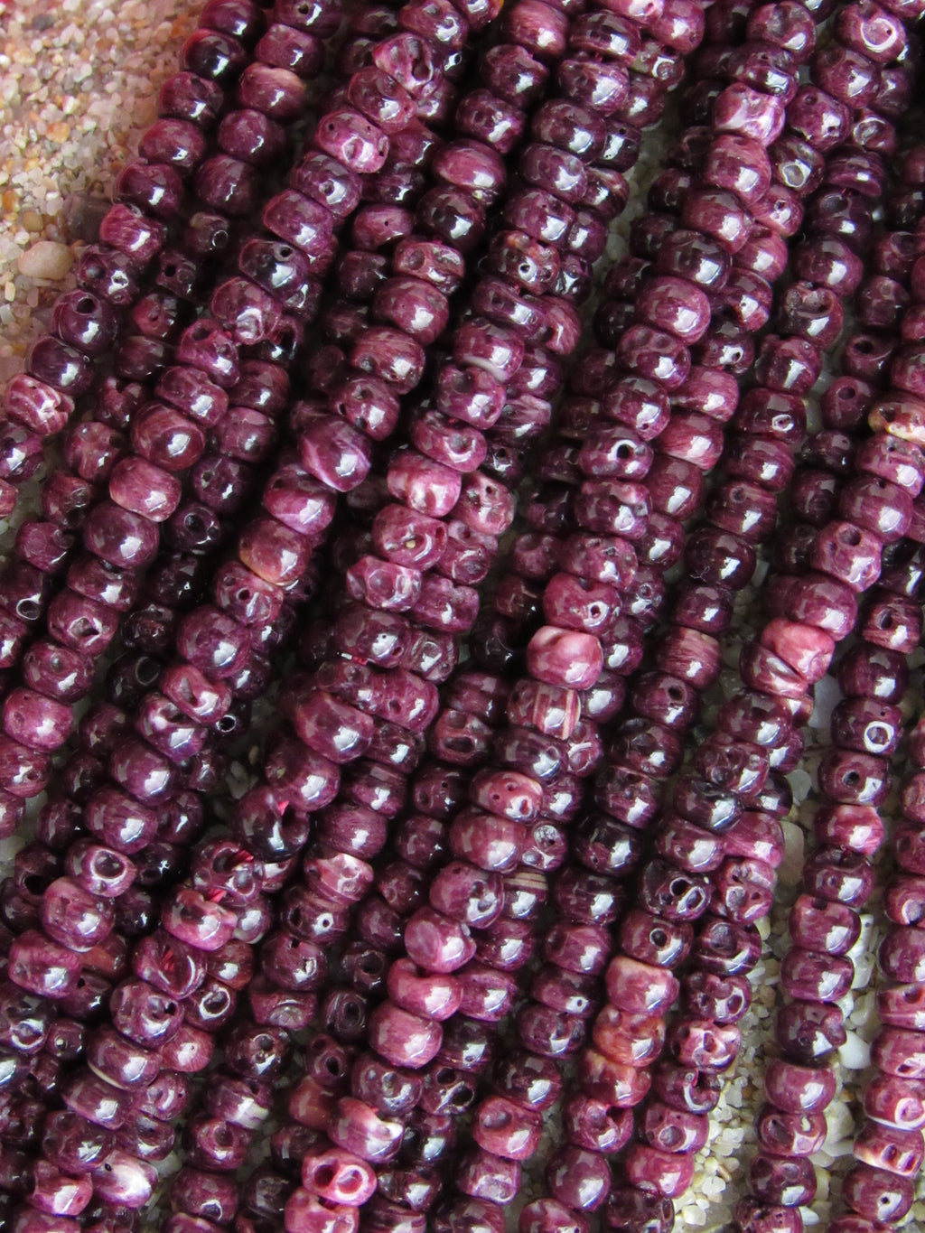 Purple Spiny Oyster Shell Beads 4mm Rondelle | Jewelry Making