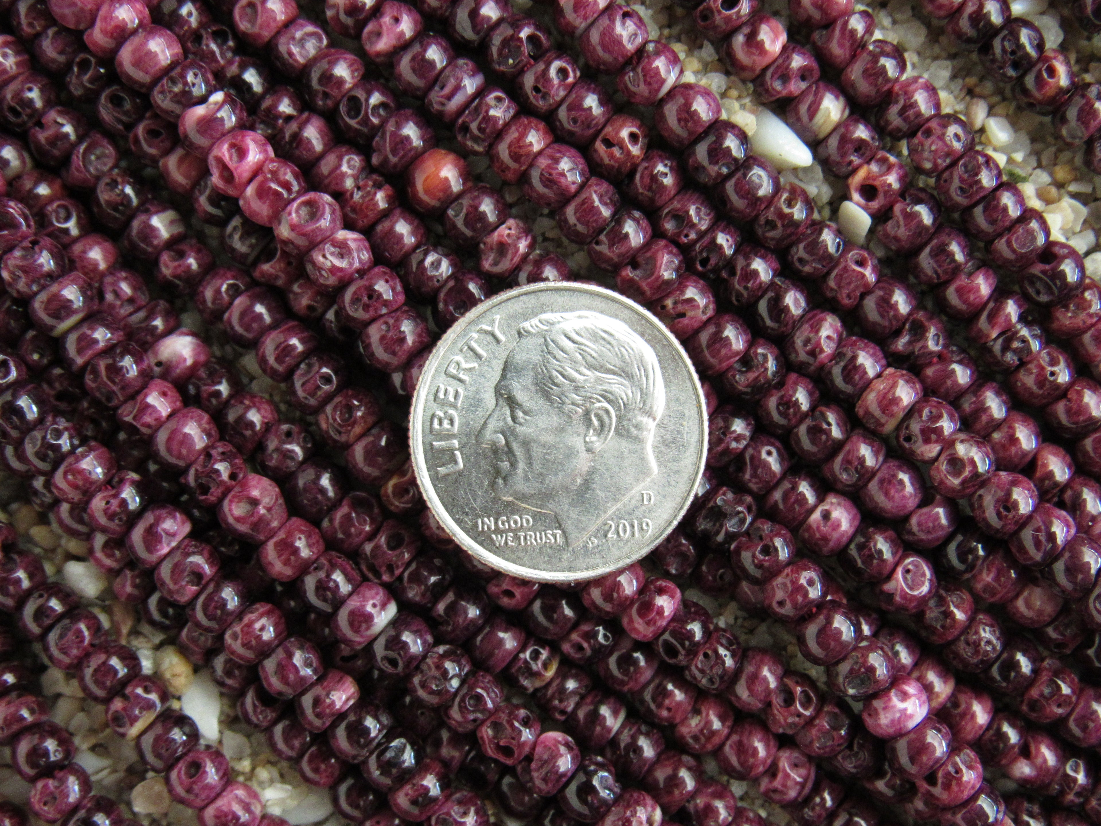 Purple Spiny Oyster Shell Beads 4mm Rondelle | Jewelry Making