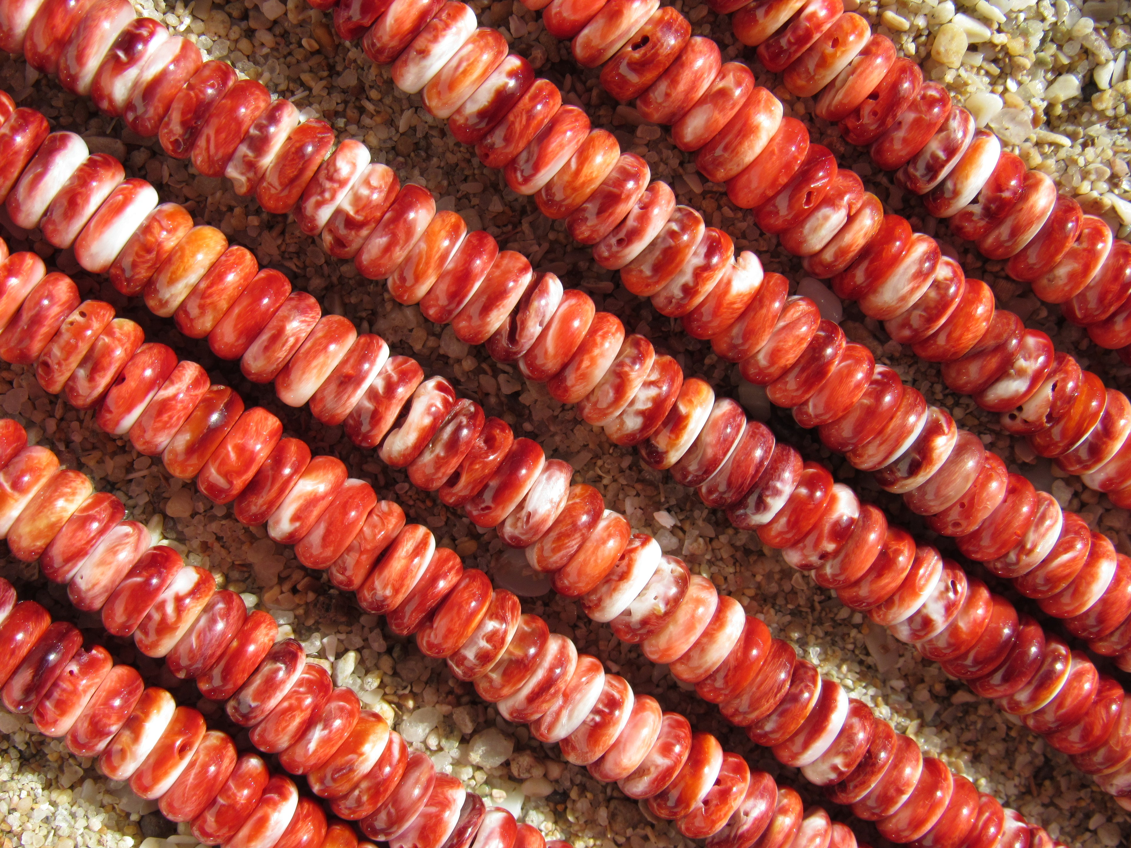 Rare Red Spiny Oyster Shell Beads 8mm Rondelle | Jewelry Making Supplies