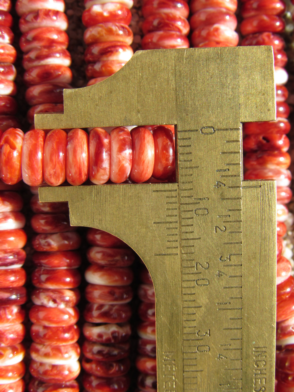 Rare Red Spiny Oyster Shell Beads 8mm Rondelle | Jewelry Making Supplies