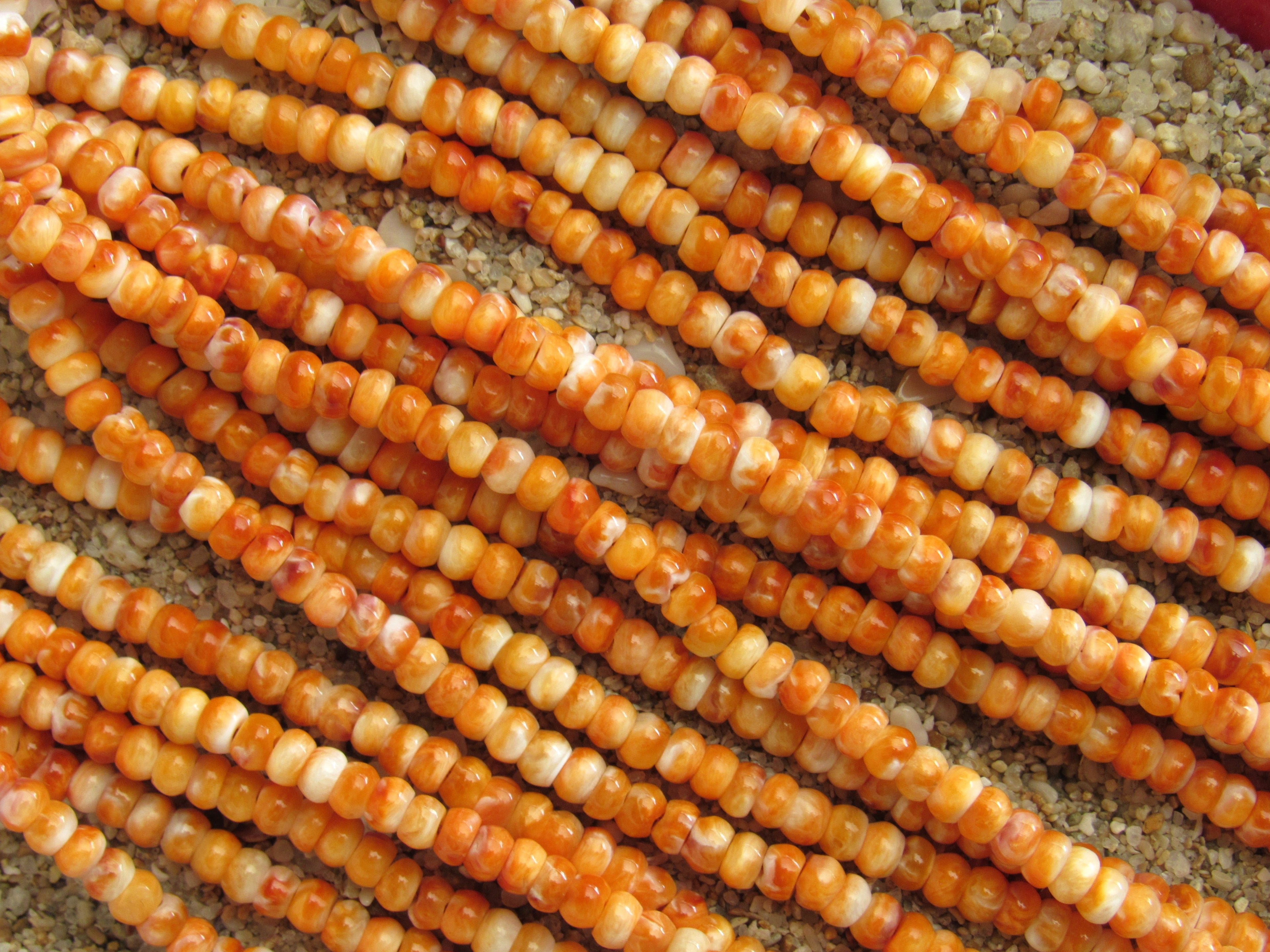 Orange Spiny Oyster Shell Beads 4mm Rondelles | Making Jewelry Supply