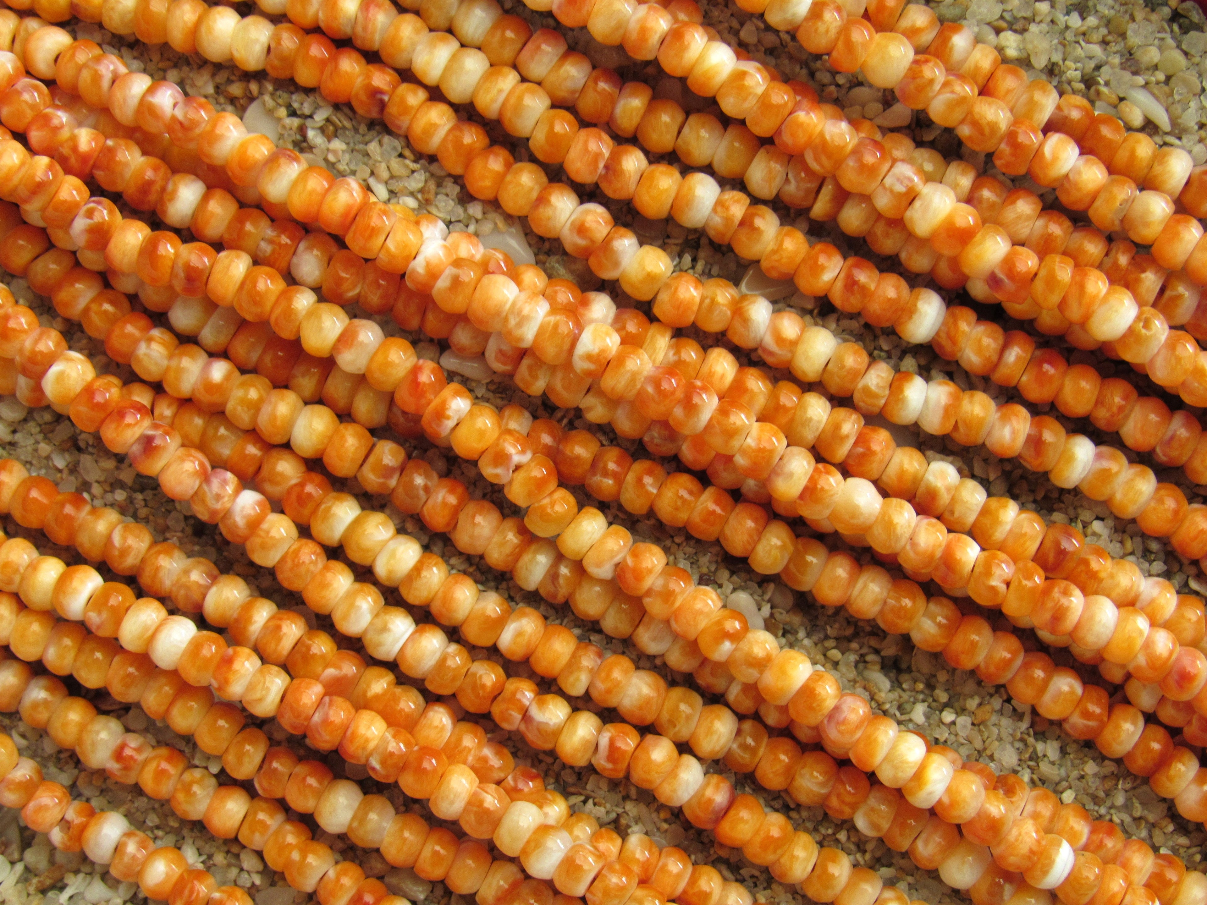 Orange Spiny Oyster Shell Beads 4mm Rondelles | Making Jewelry Supply