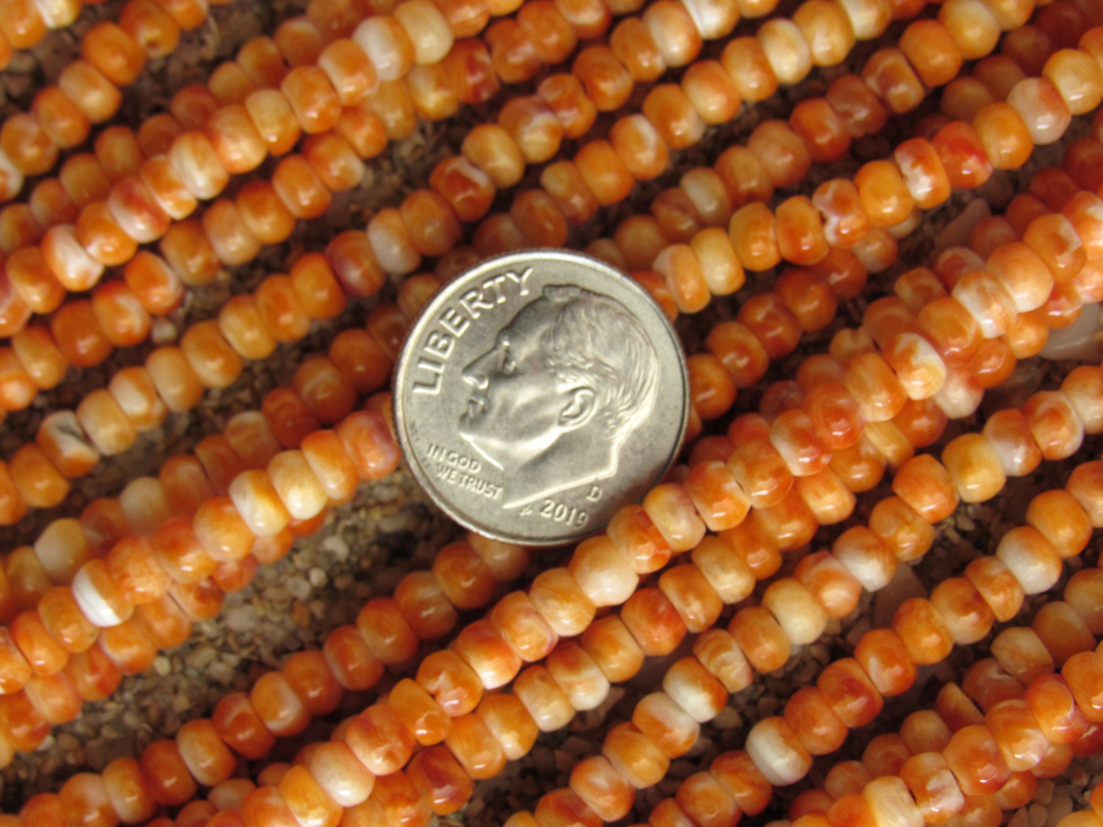 Orange Spiny Oyster Shell Beads 4mm Rondelles | Making Jewelry Supply