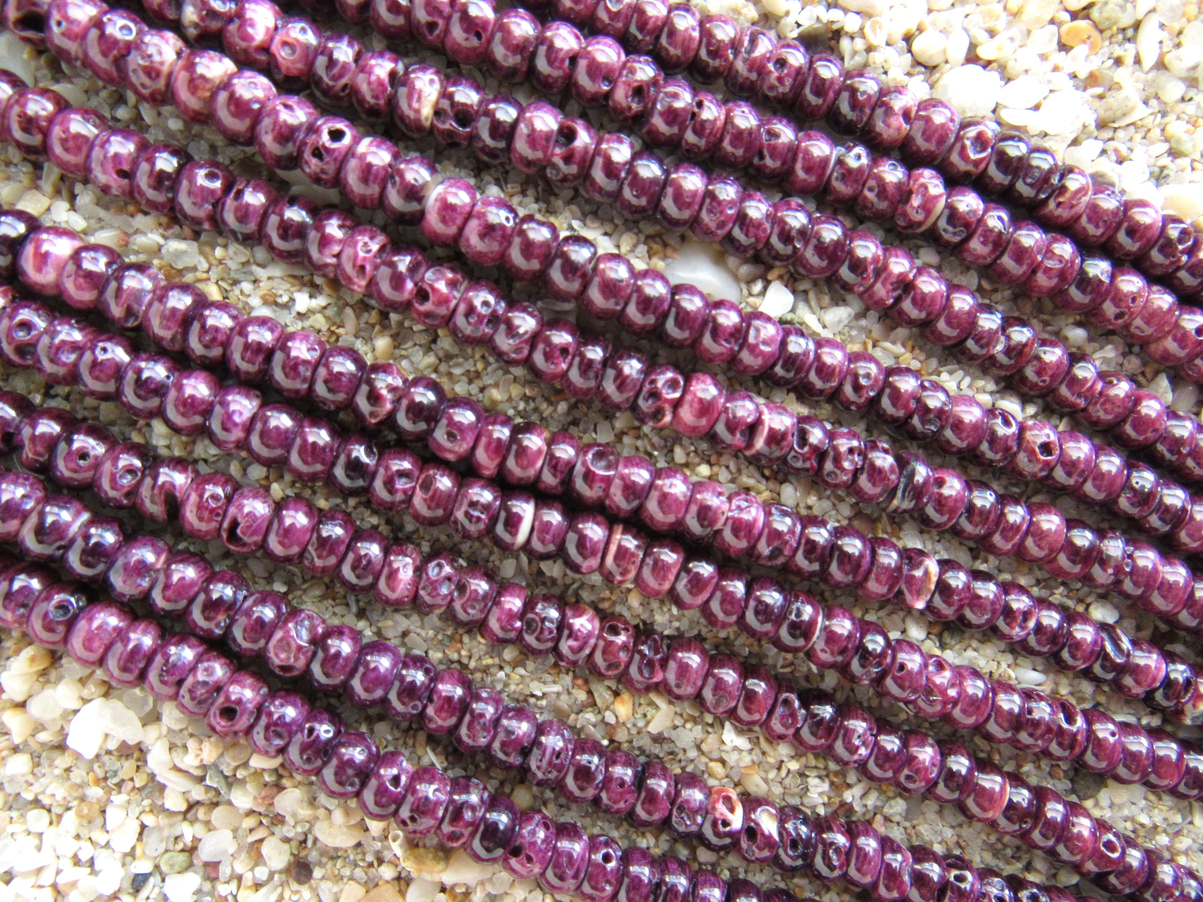 Purple Spiny Oyster Shell Beads 5mm Rondelle | Jewelry Making Supply