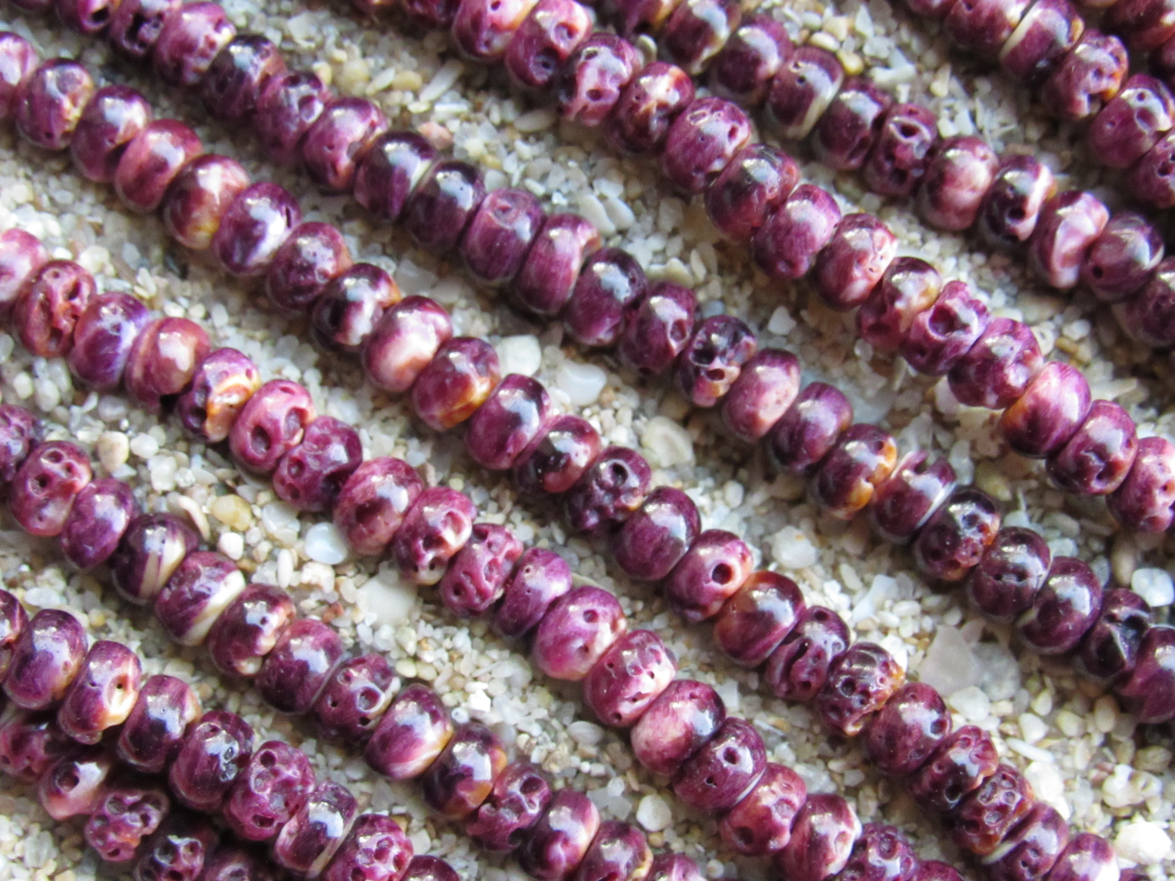 Purple Spiny Oyster Shell Beads 6mm Rondelle | Jewelry Making Supply
