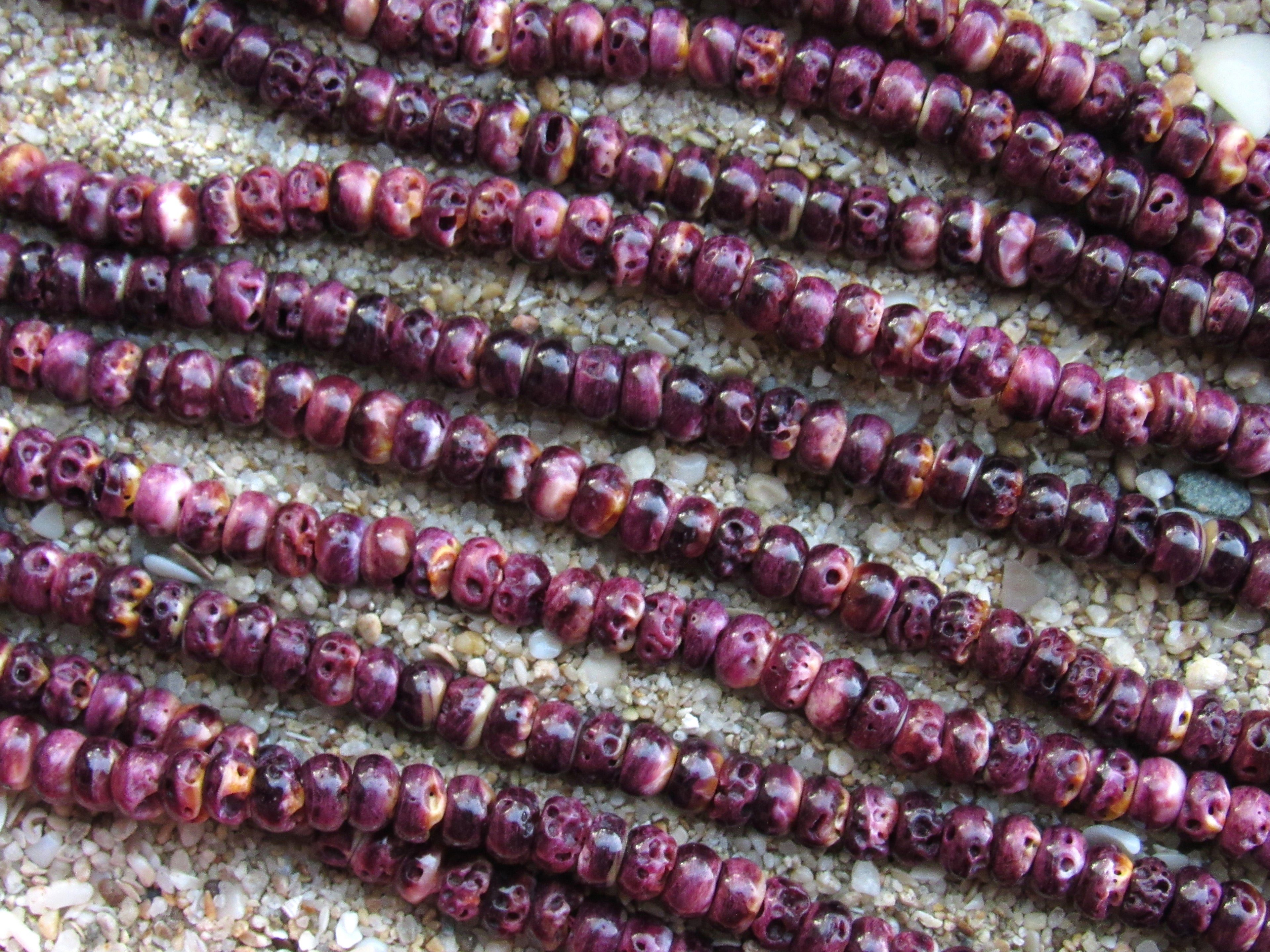 Purple Spiny Oyster Shell Beads 6mm Rondelle | Jewelry Making Supply
