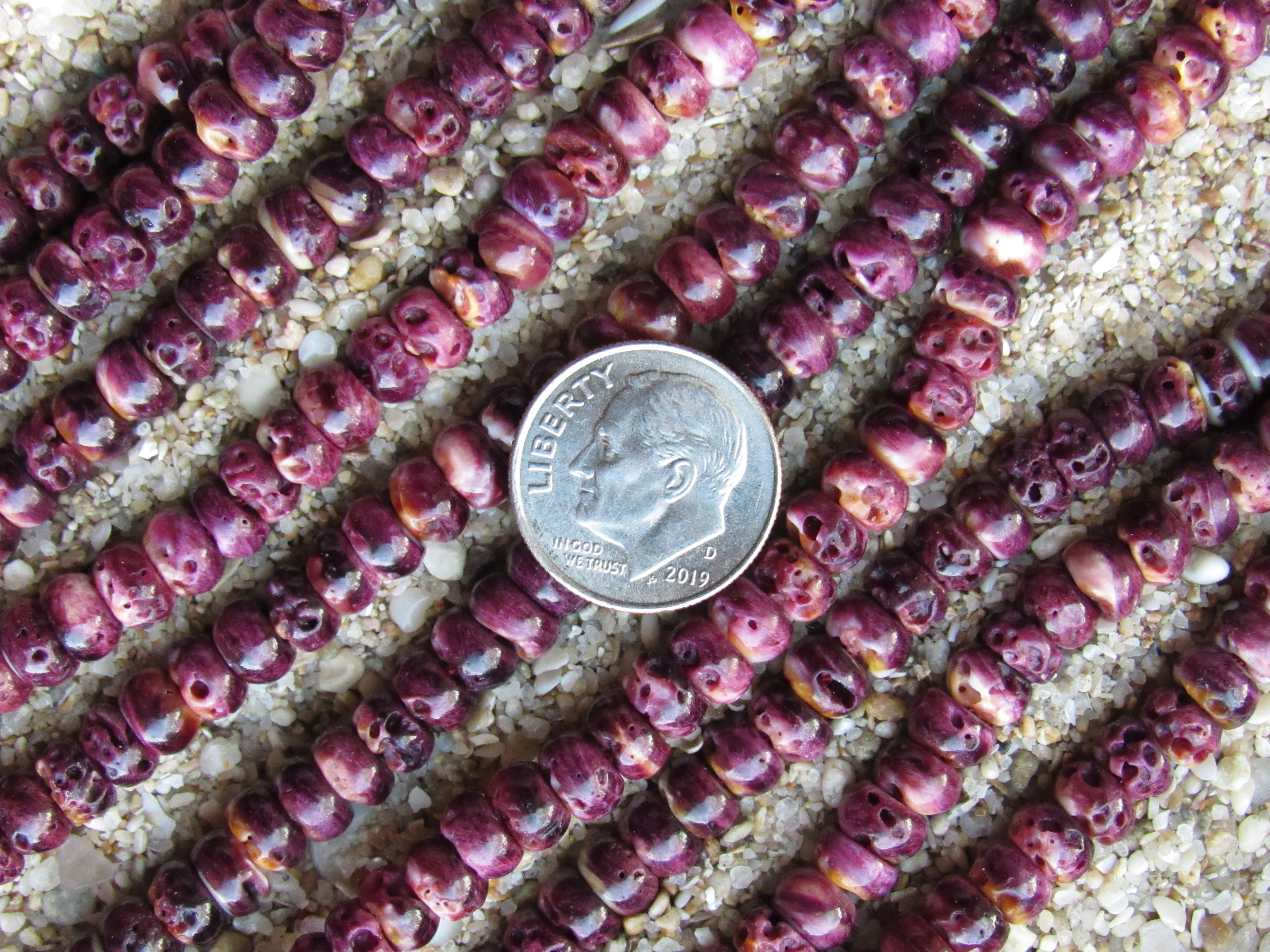 Purple Spiny Oyster Shell Beads 6mm Rondelle | Jewelry Making Supply