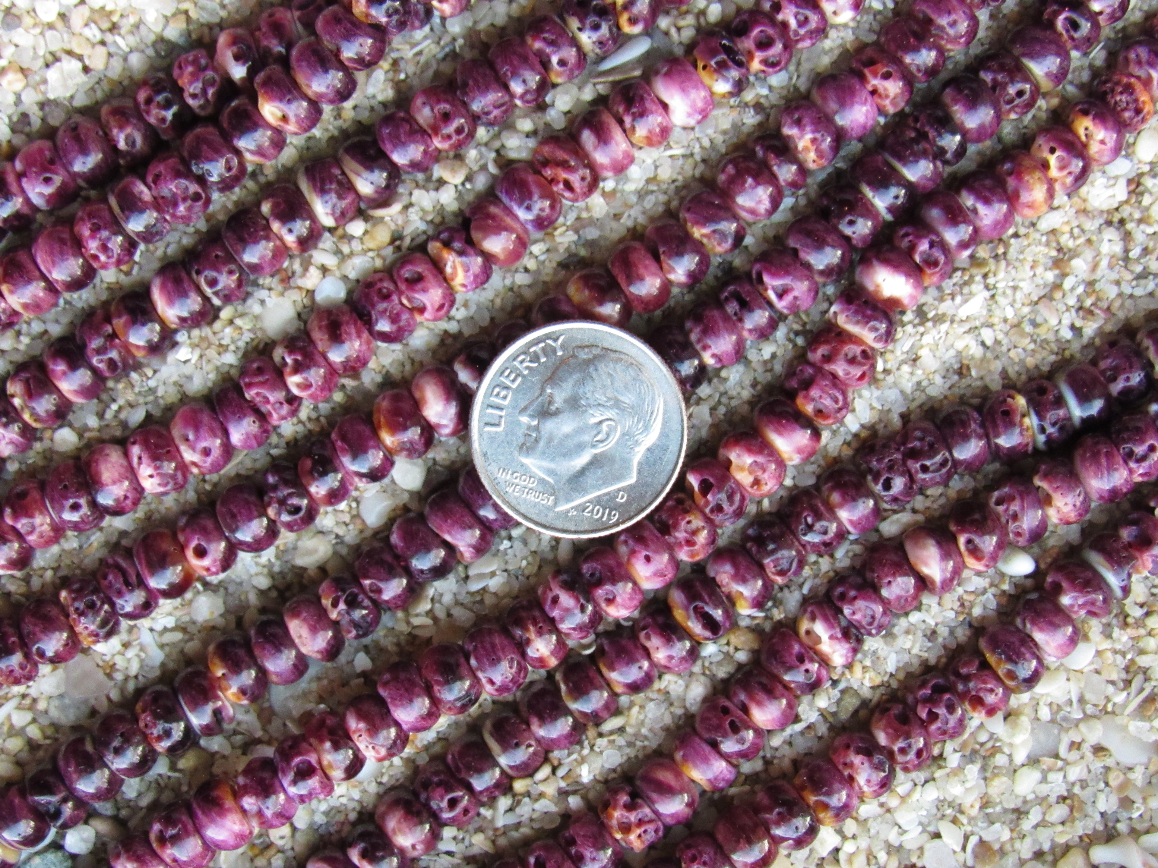 Purple Spiny Oyster Shell Beads 6mm Rondelle | Jewelry Making Supply