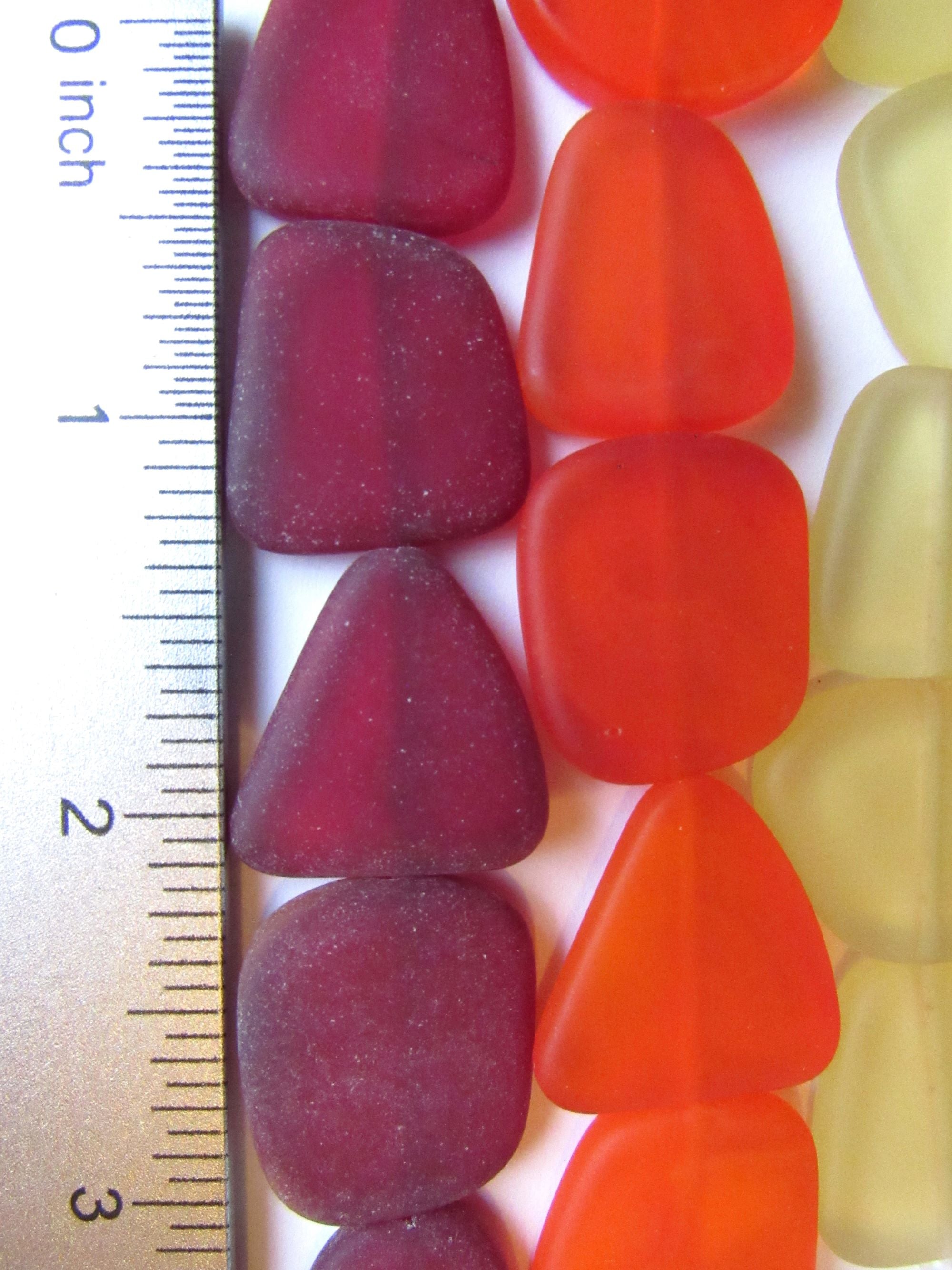 Rainbow Assorted Sea Glass Beads 22-24mm - Cultured Freeform 7 Strands