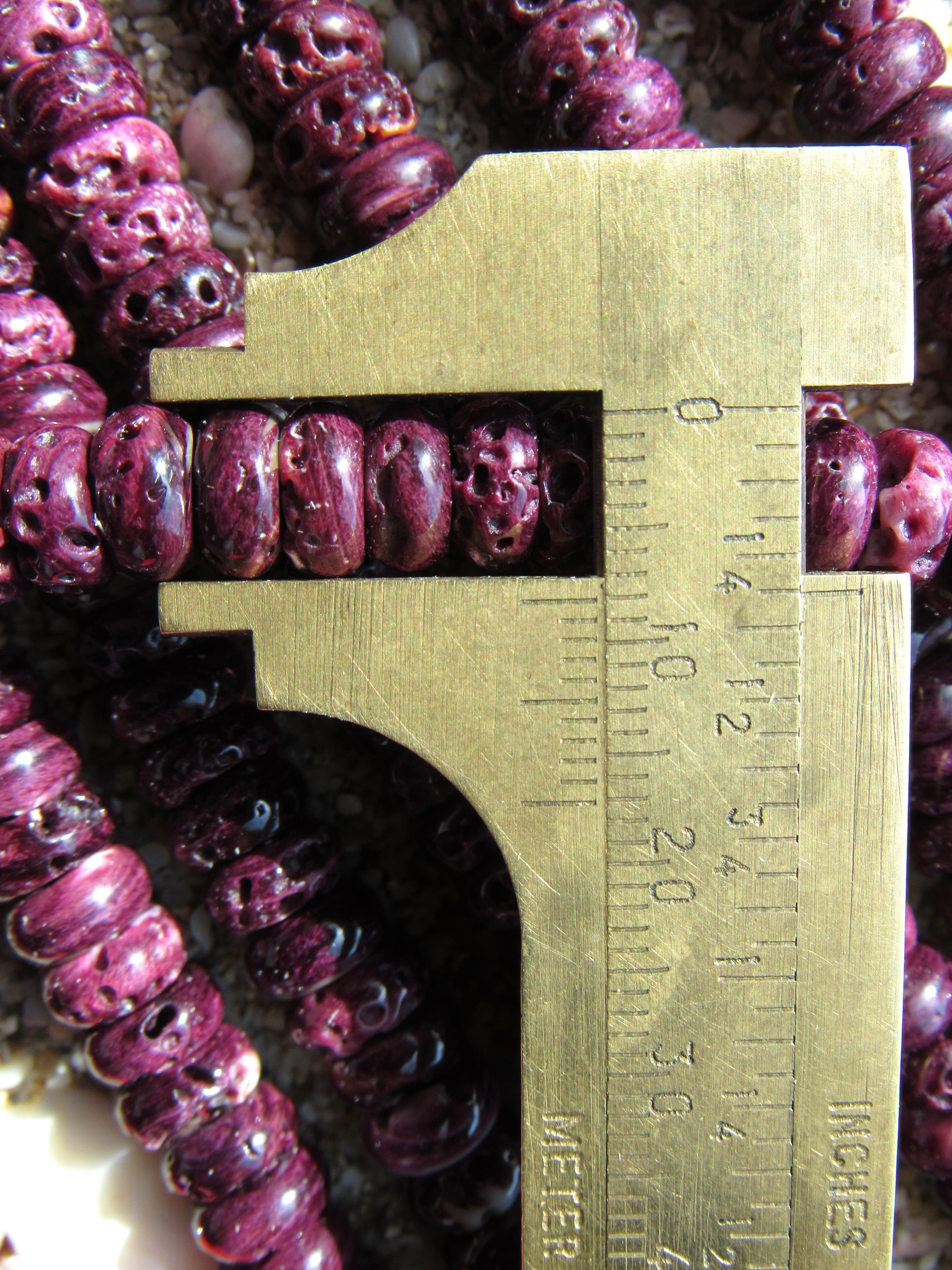 Purple Spiny Oyster Shell Beads 8mm Rondelle | Jewelry Making