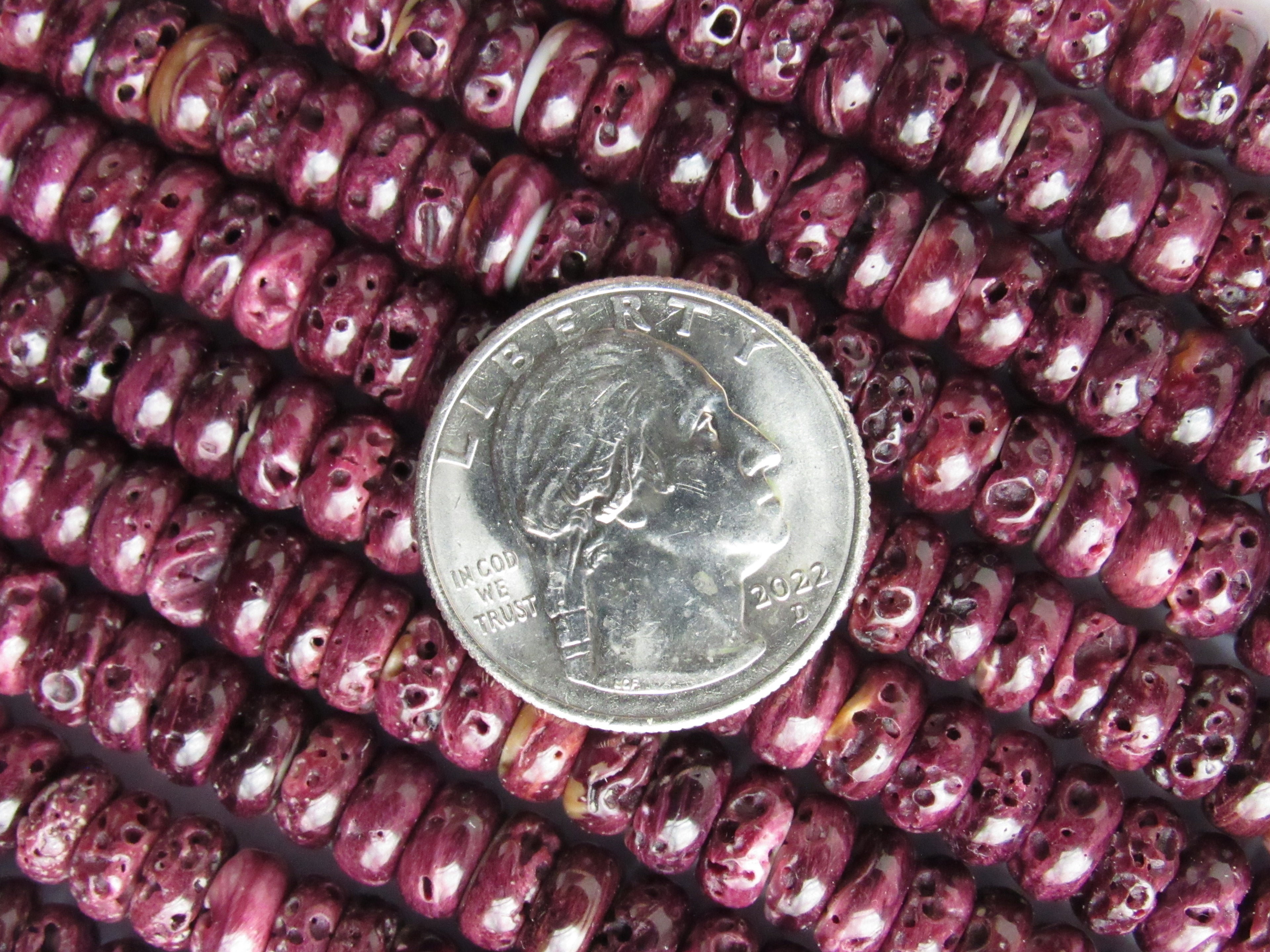 Purple Spiny Oyster Shell Beads 8mm Rondelle | Jewelry Making