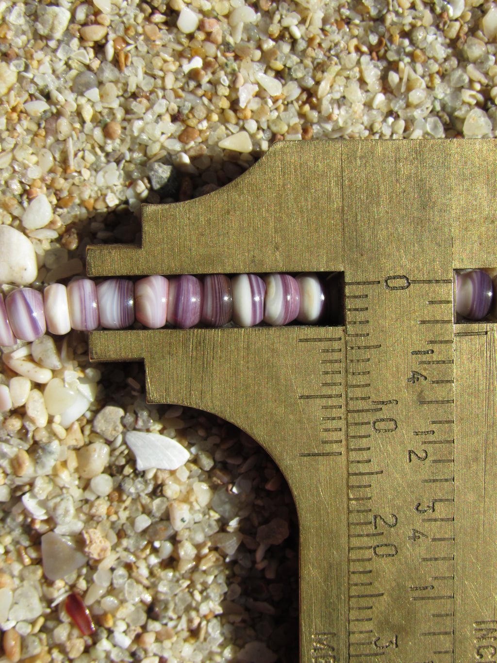 Natural Wampum Purple Shell Beads - 4mm Rondelle Quahog USA