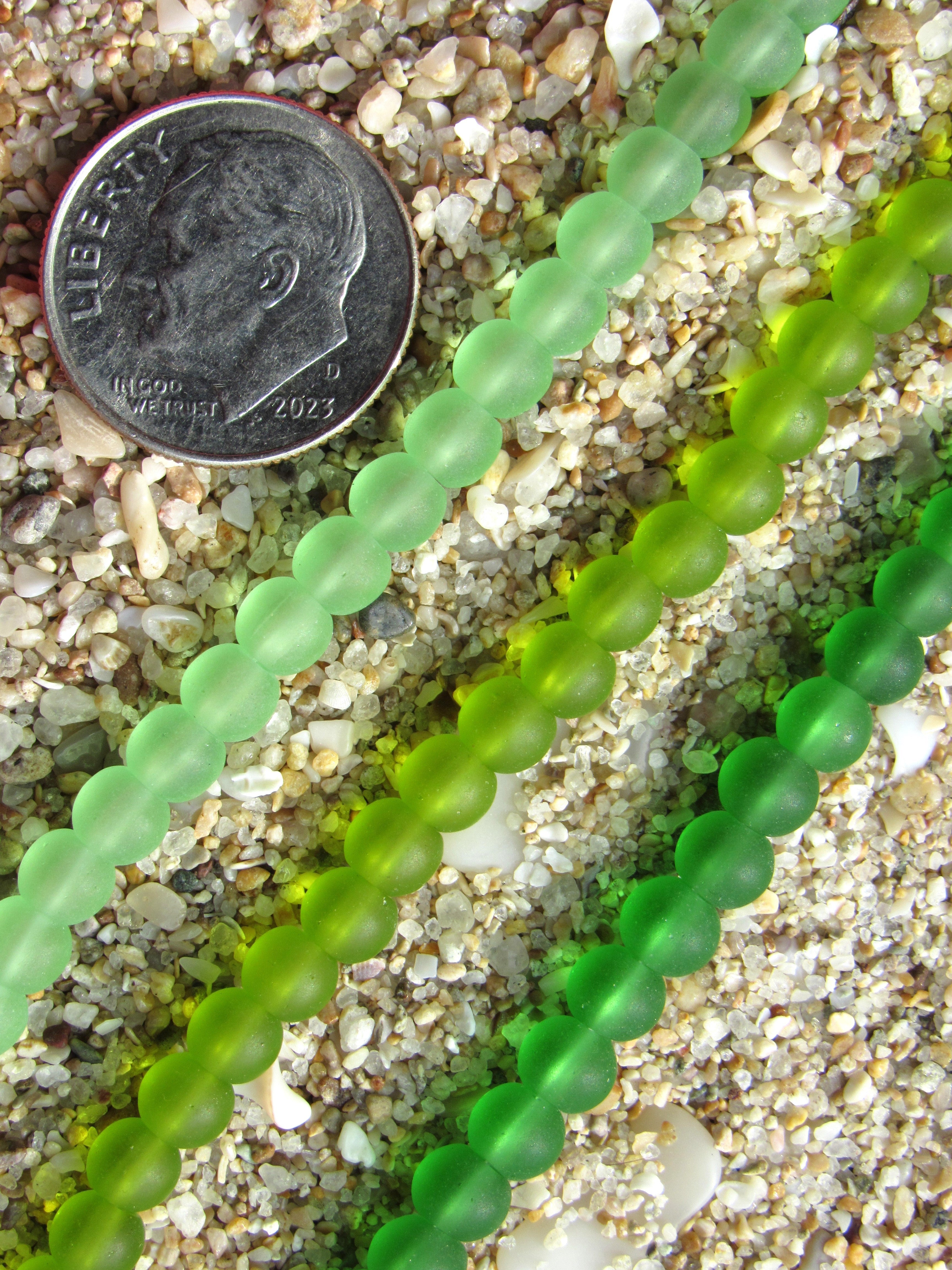 Cultured Sea Glass Beads - 4mm Round Recycled Bead Strands, Assorted Colors - Jewelry Making Supply