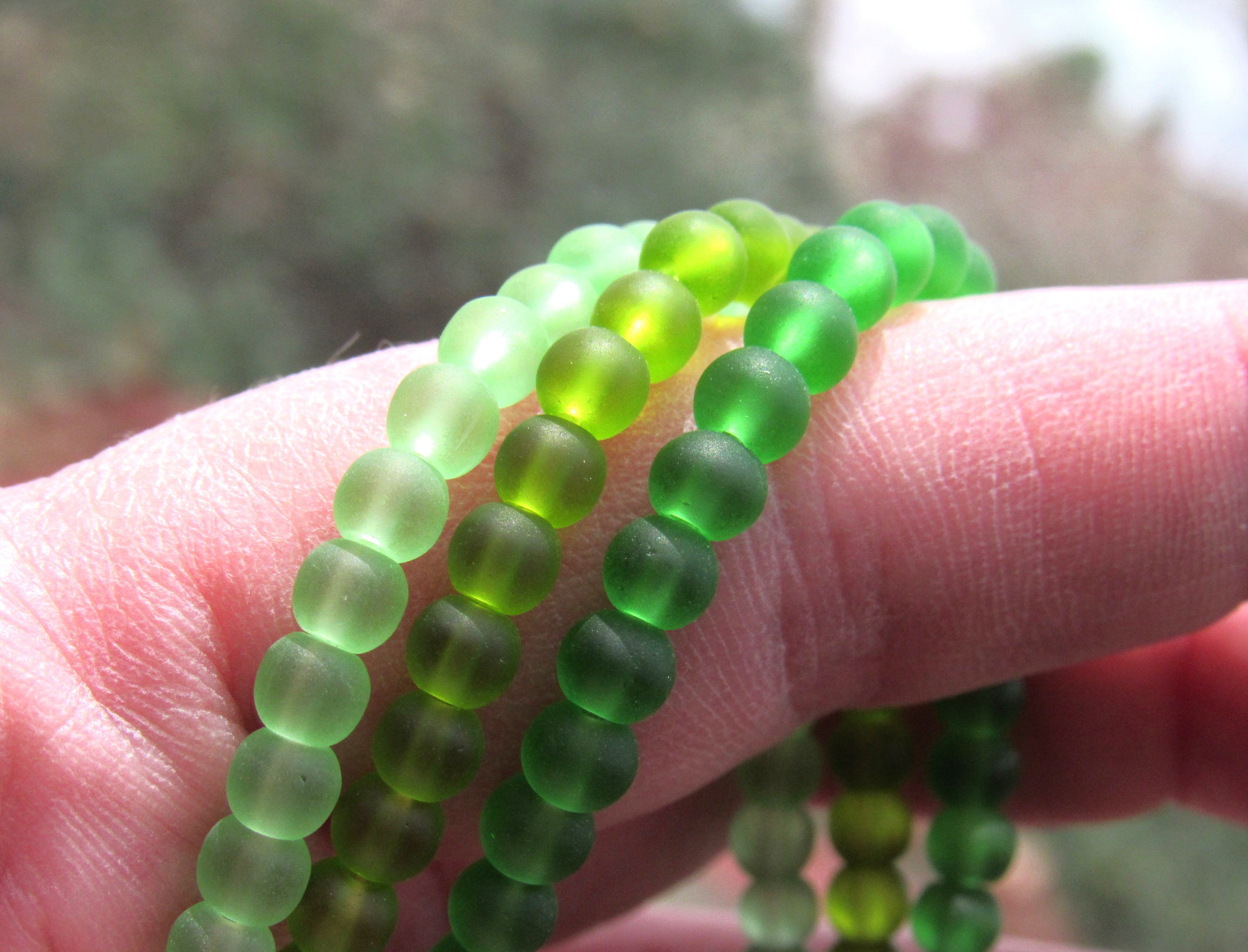 Cultured Sea Glass Beads - 4mm Round Recycled Bead Strands, Assorted Colors - Jewelry Making Supply