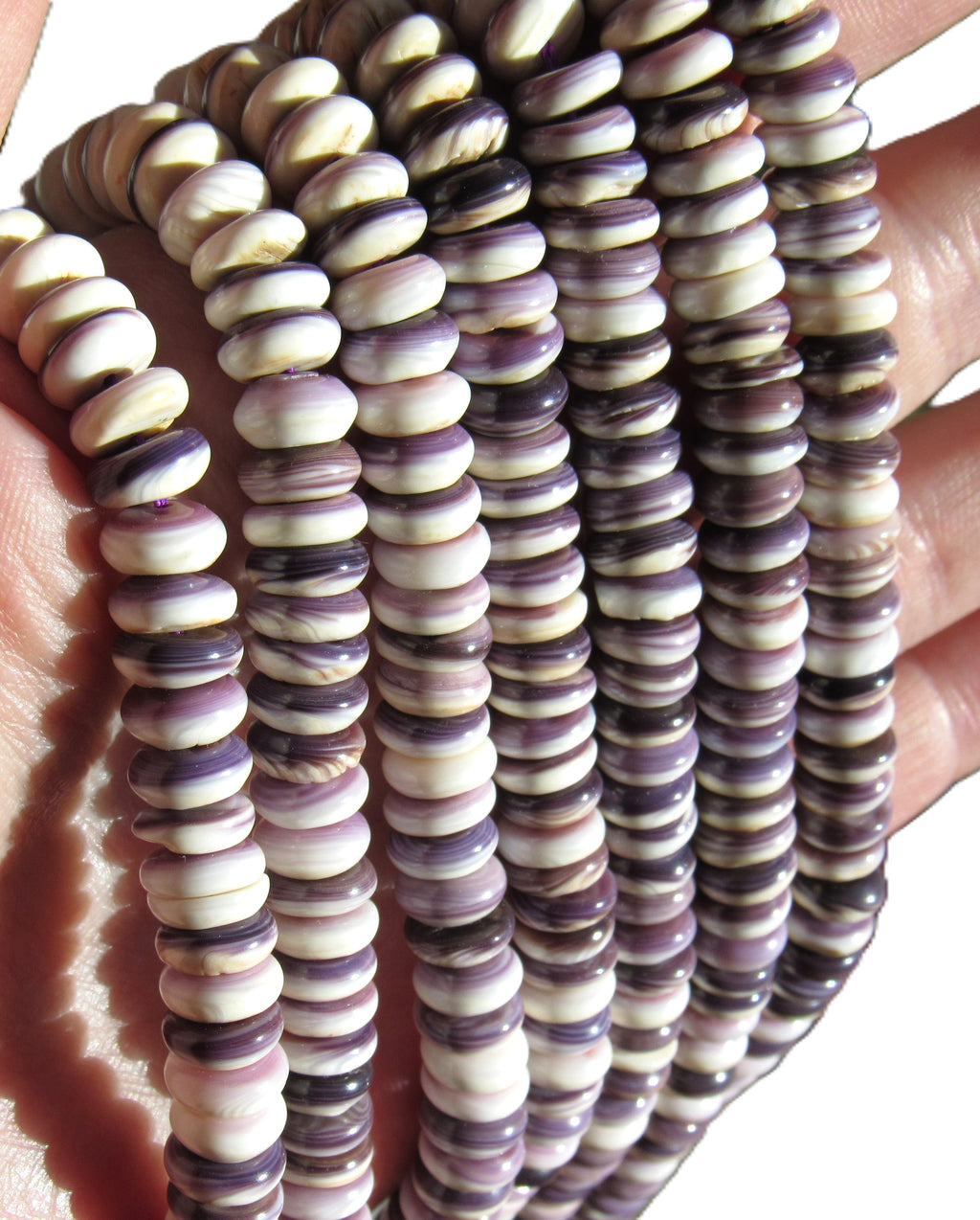 Wampum Rondelle Beads 8mm - Traditional Jewelry Making Supply