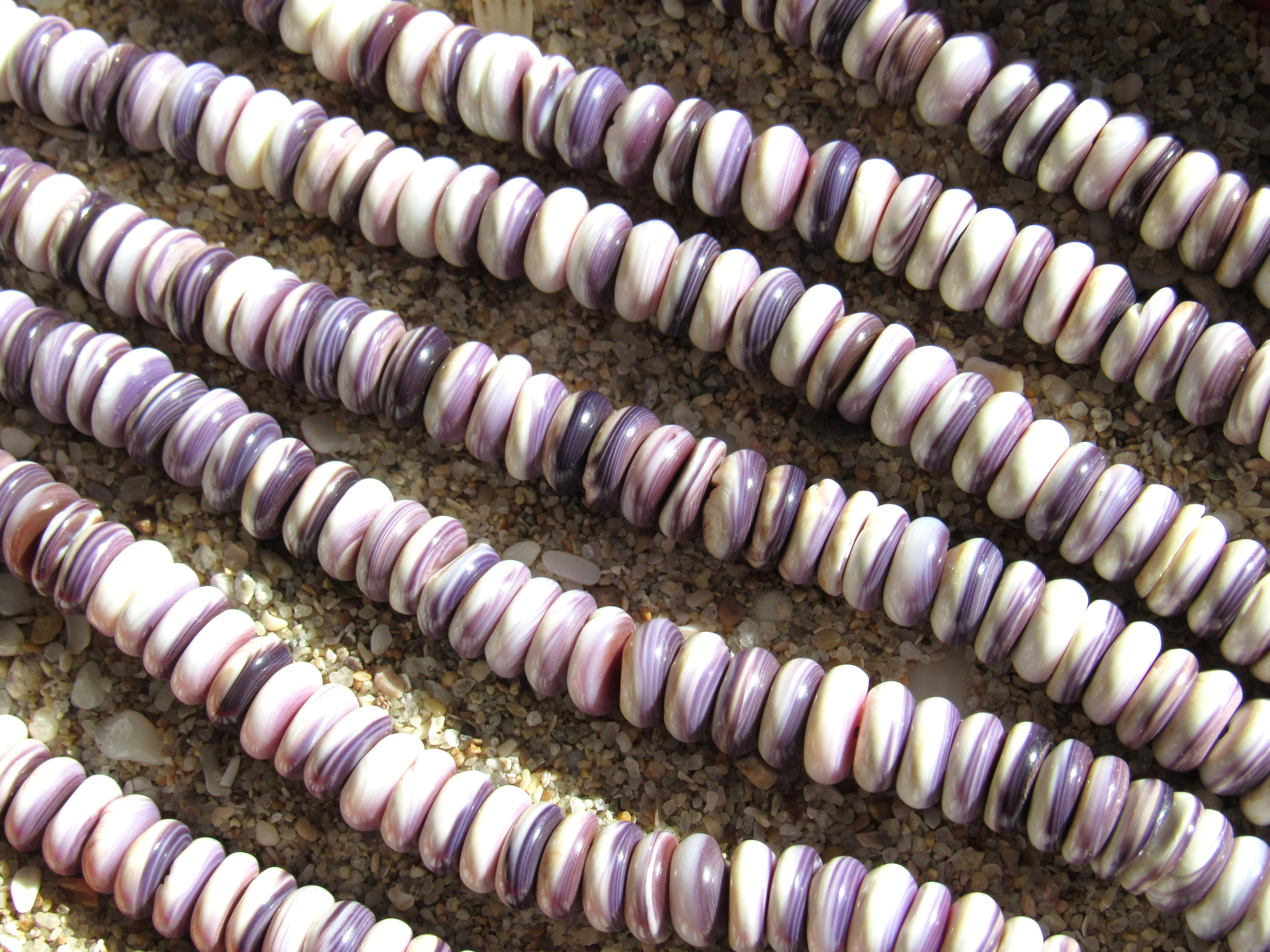 Wampum Rondelle Beads 8mm - Traditional Jewelry Making Supply