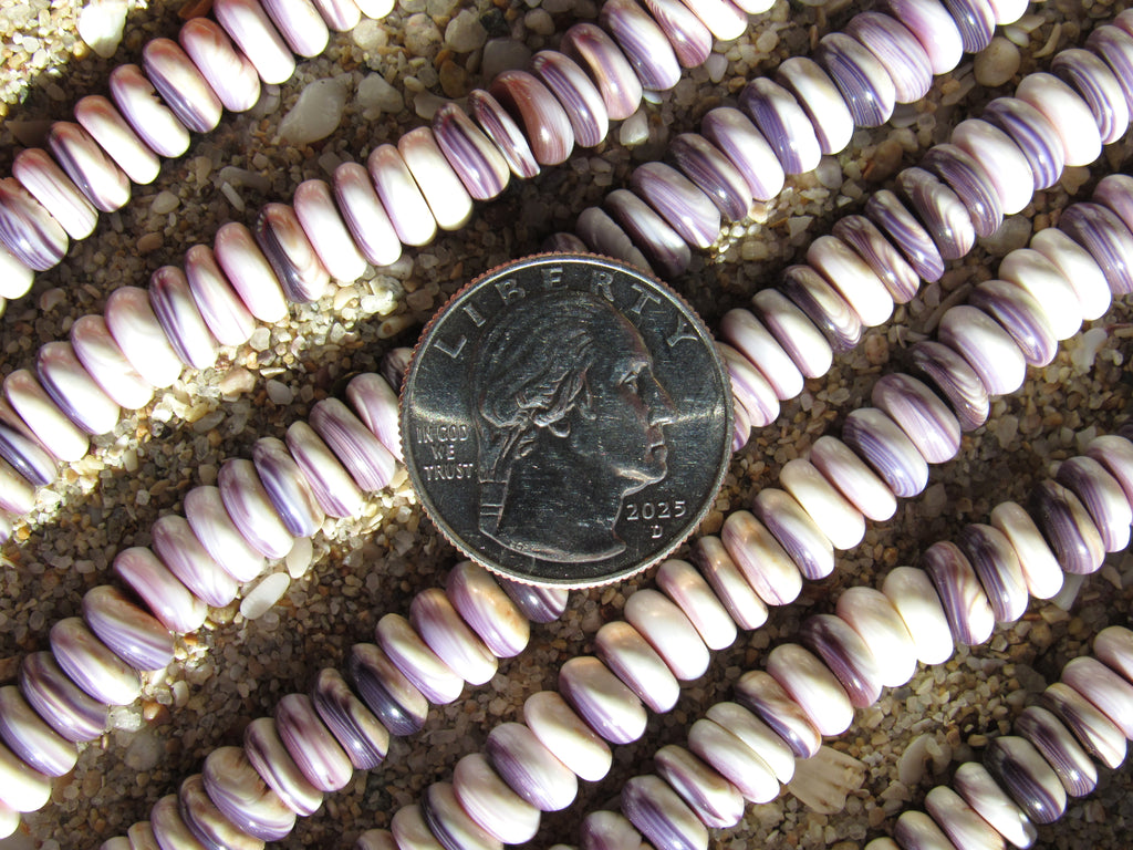 Wampum Rondelle Beads 8mm - Traditional Jewelry Making Supply