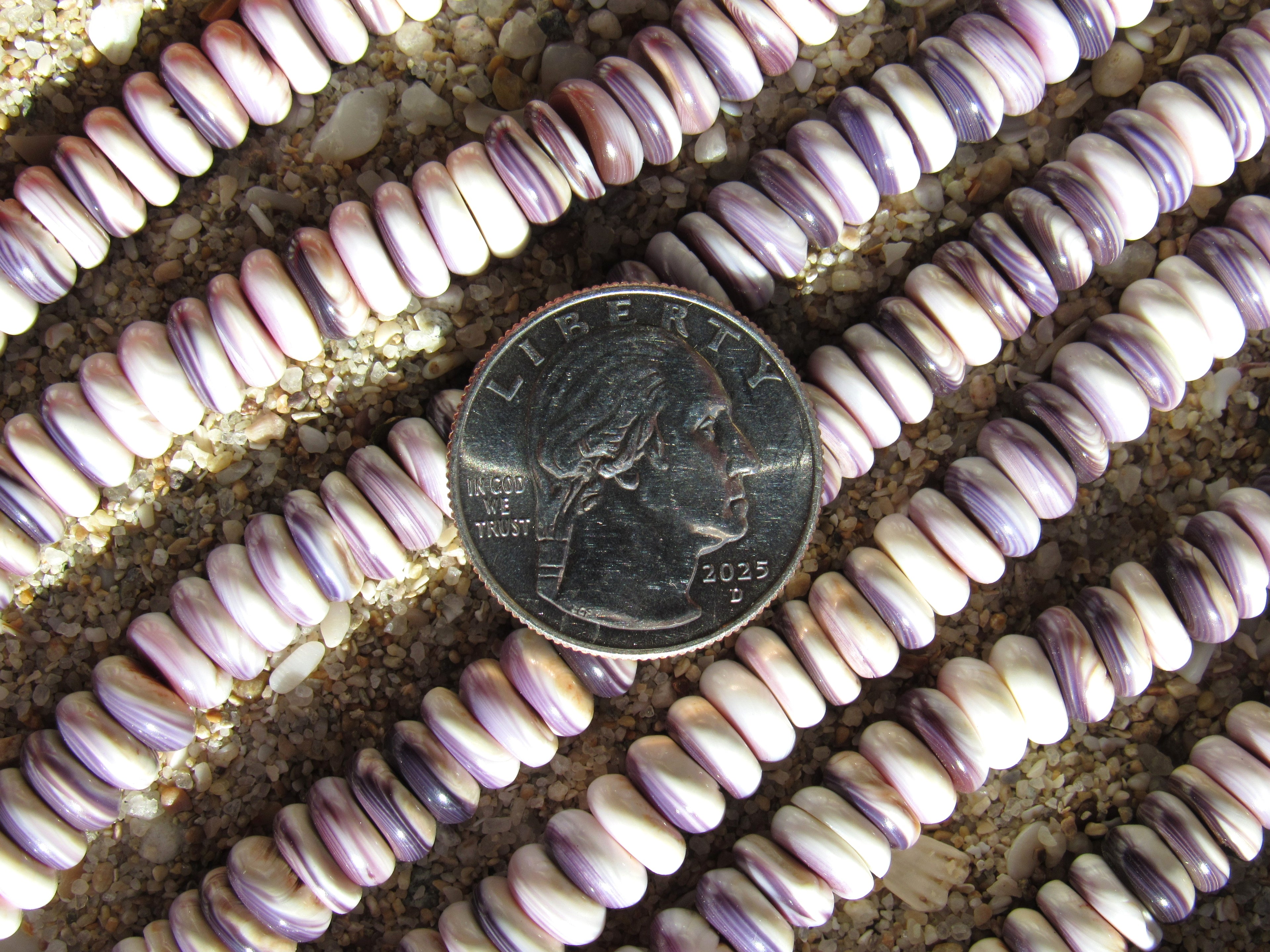 Wampum Rondelle Beads 8mm - Traditional Jewelry Making Supply