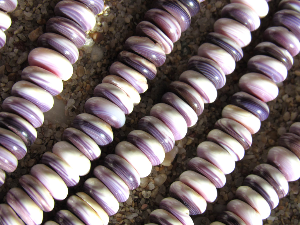 Wampum Rondelle Beads 8mm - Traditional Jewelry Making Supply