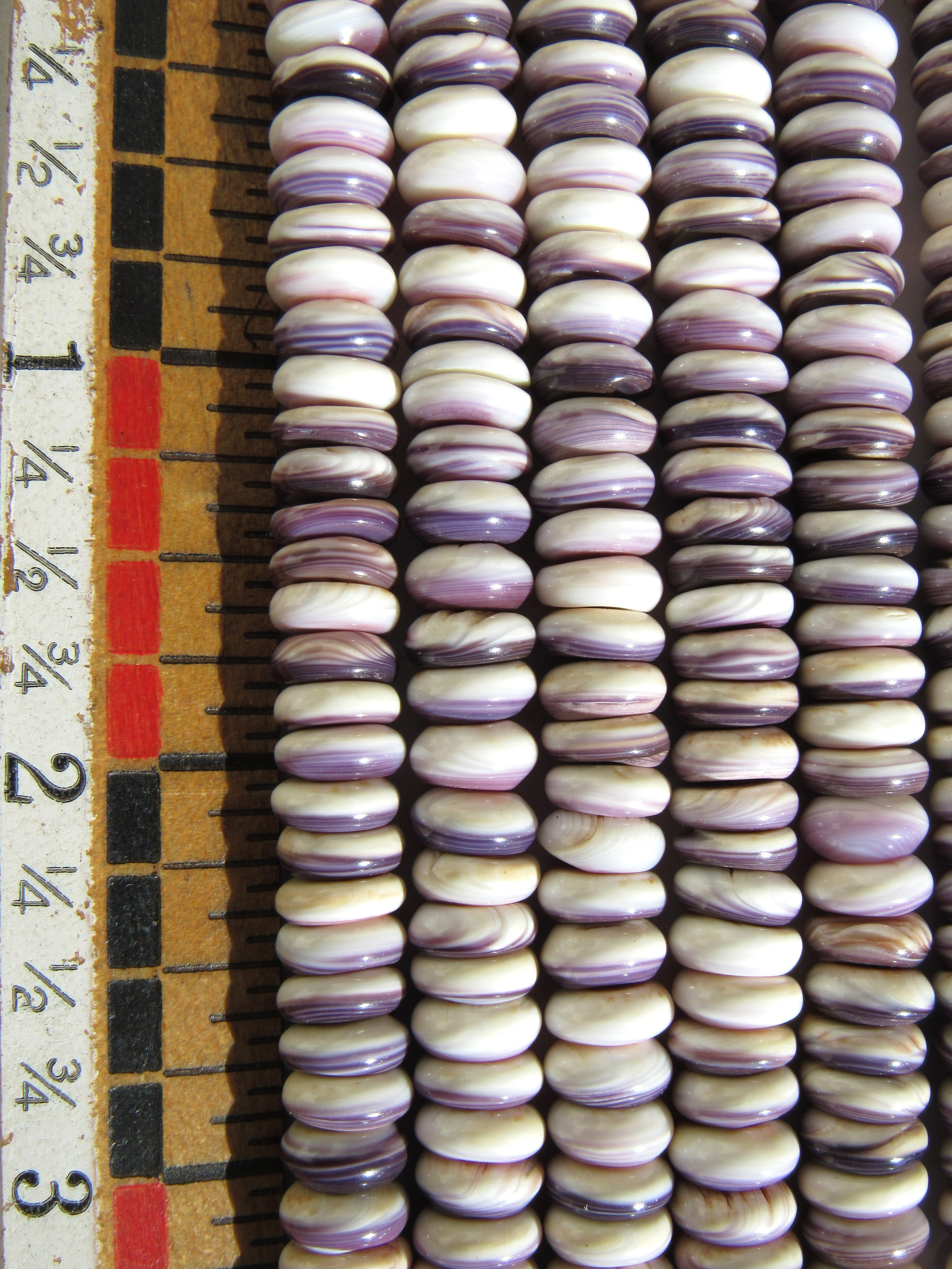 Wampum Rondelle Beads 8mm - Traditional Jewelry Making Supply