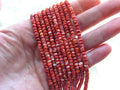 Rare Red Spiny Oyster Shell Beads 4mm Rondelle | Jewelry Making Supplies