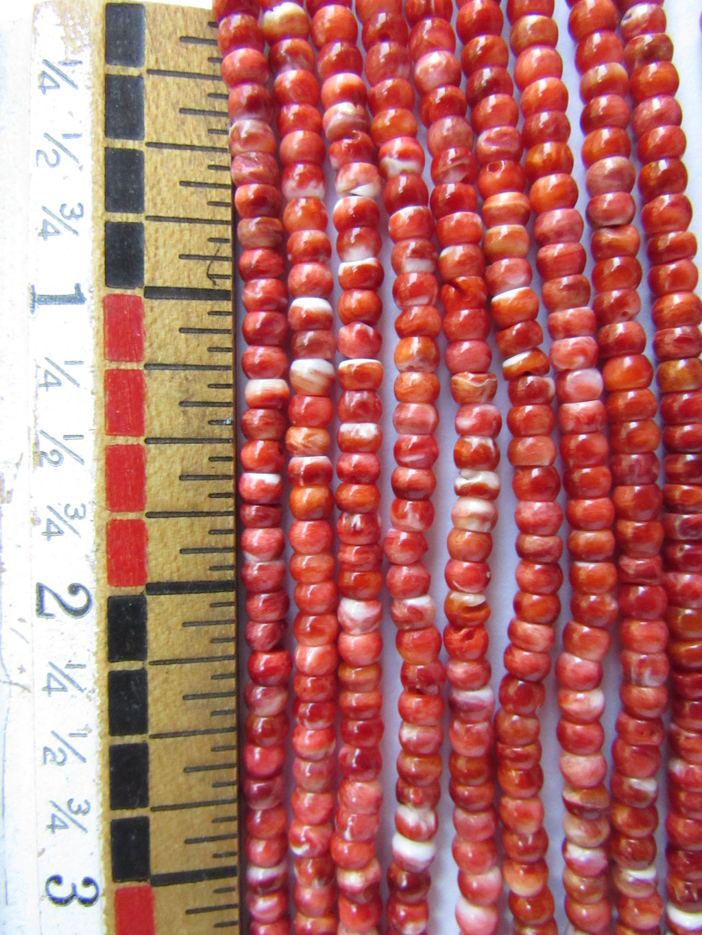 Rare Red Spiny Oyster Shell Beads 4mm Rondelle | Jewelry Making Supplies