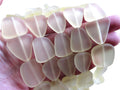 Light Yellow Sea Glass Beads 22-24mm Freeform Flat Strands