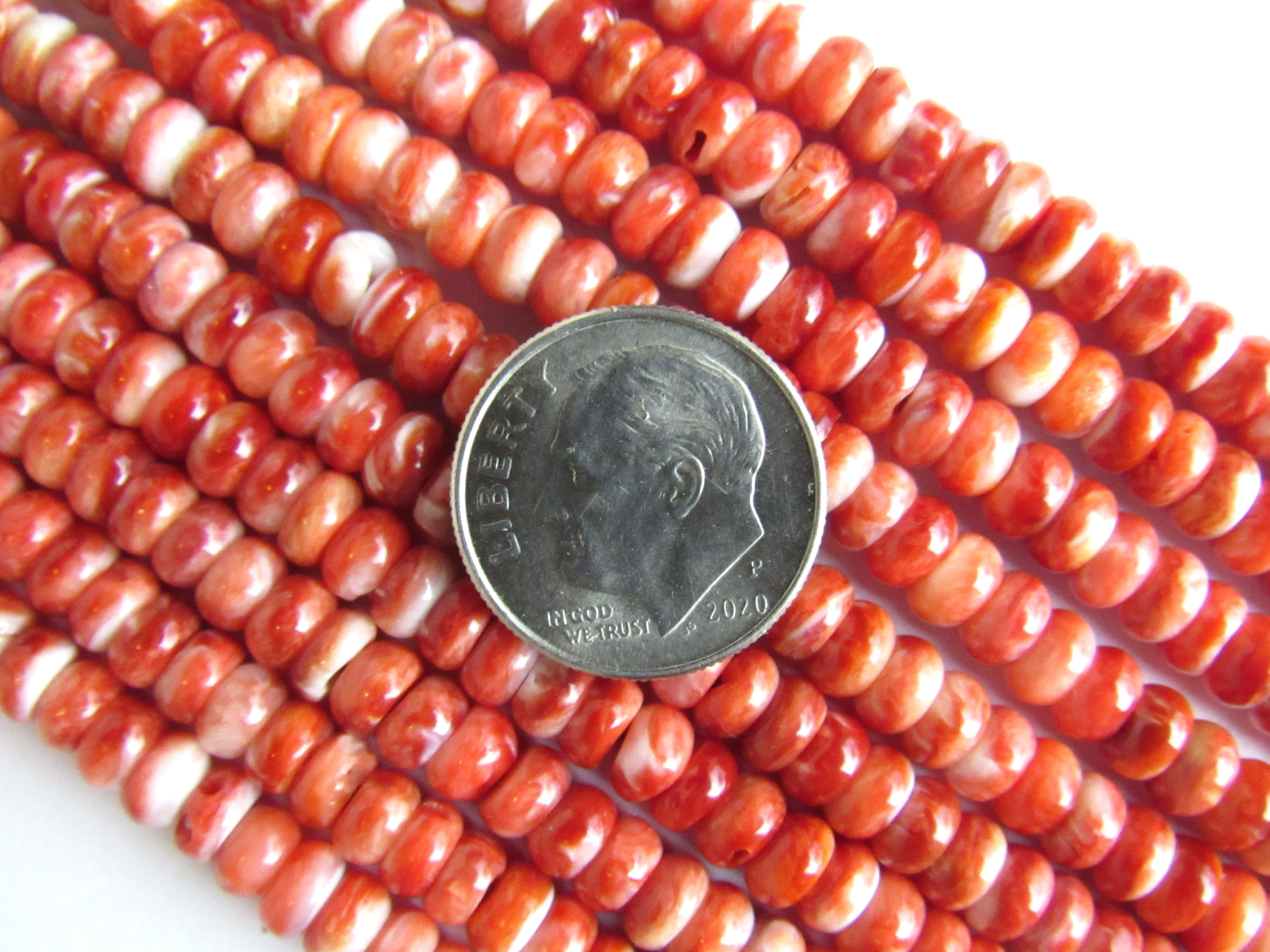 BEAD SUPPLY rare red Spiny Oyster 5mm Natural SHELL quality beads for making jewelry