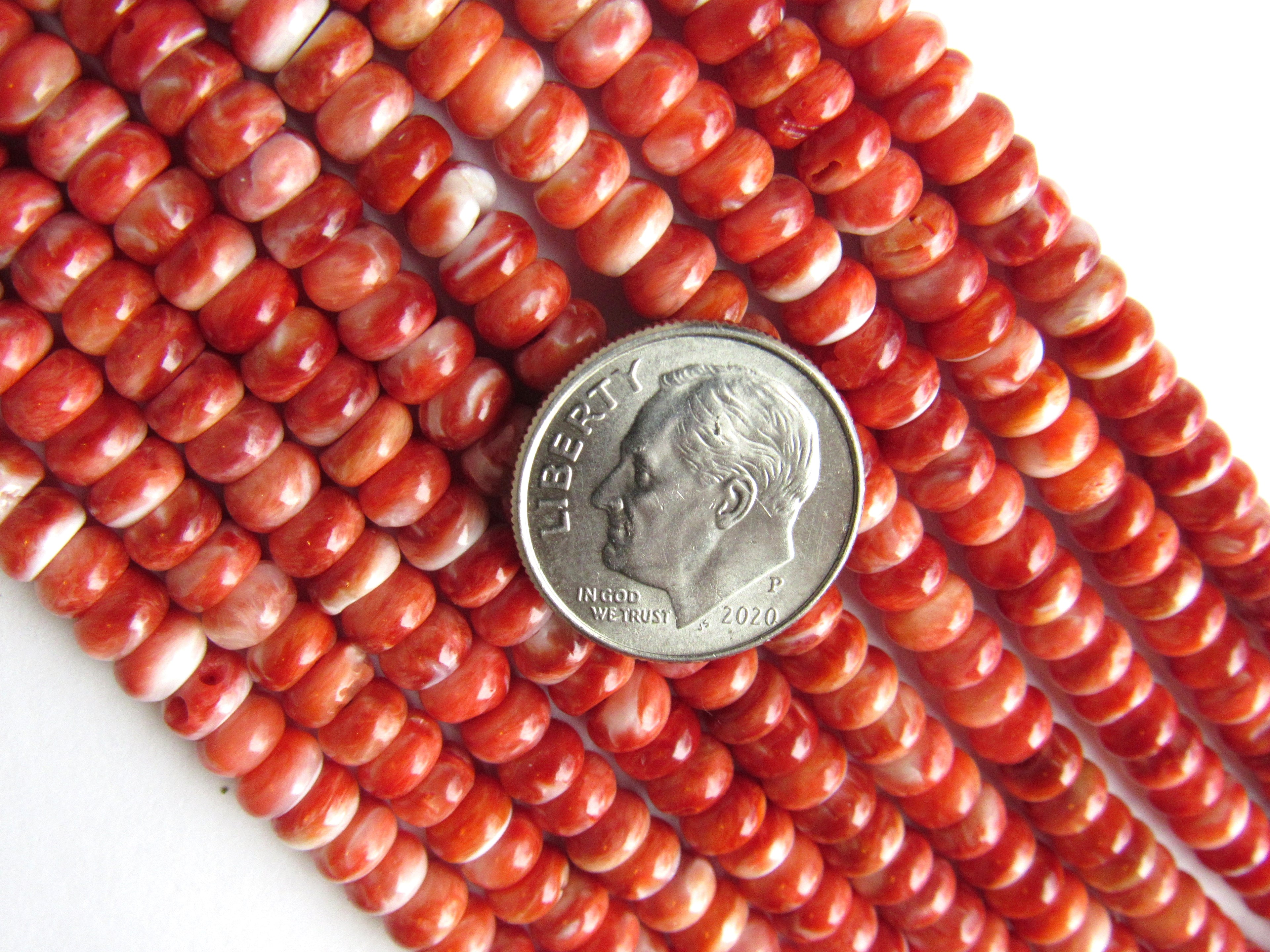 BEAD SUPPLY rare red Spiny Oyster 5mm Natural SHELL quality beads for making jewelry