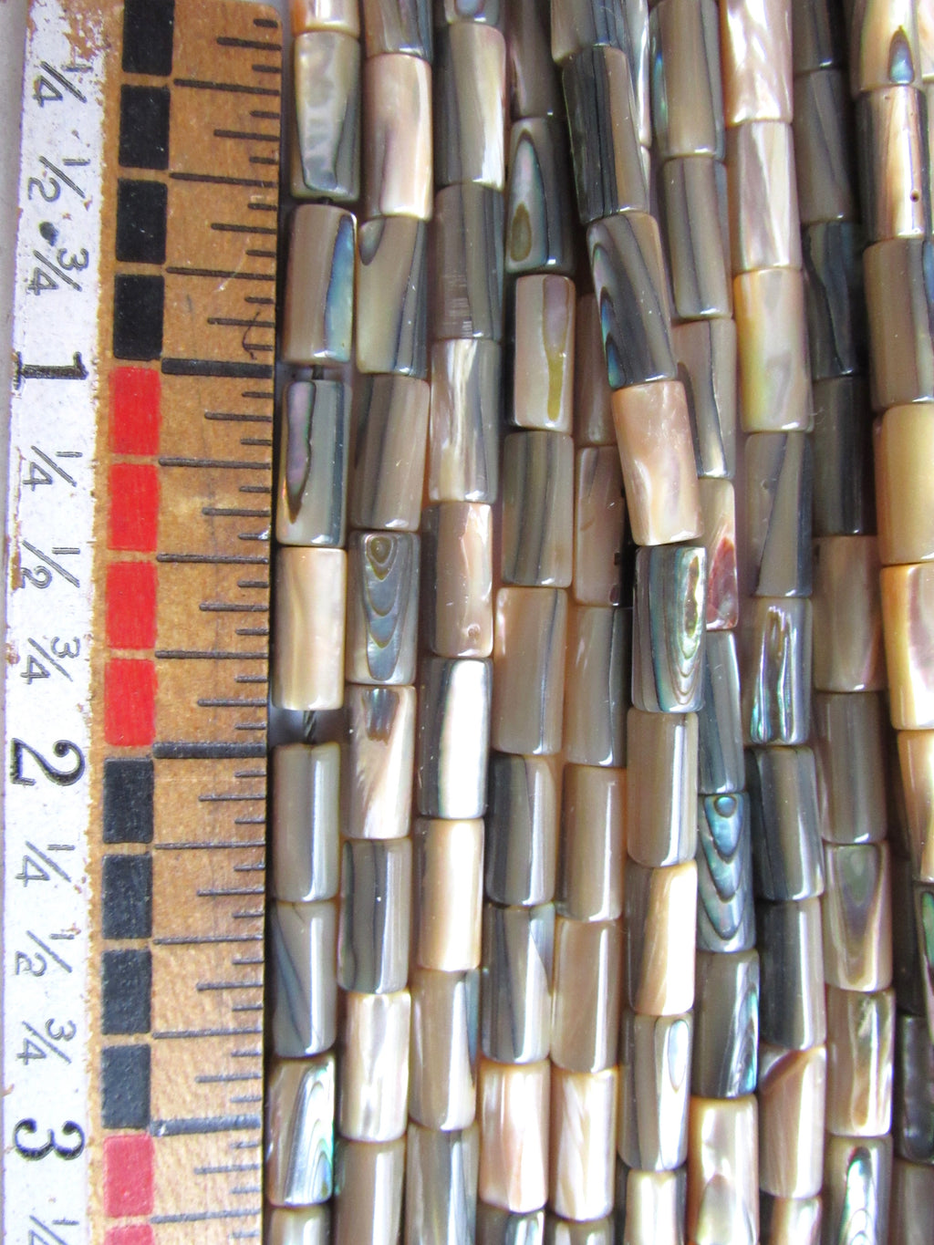 Abalone Shell Beads 5x10mm Tube - Length Drilled Polished Natural Jewelry Supply