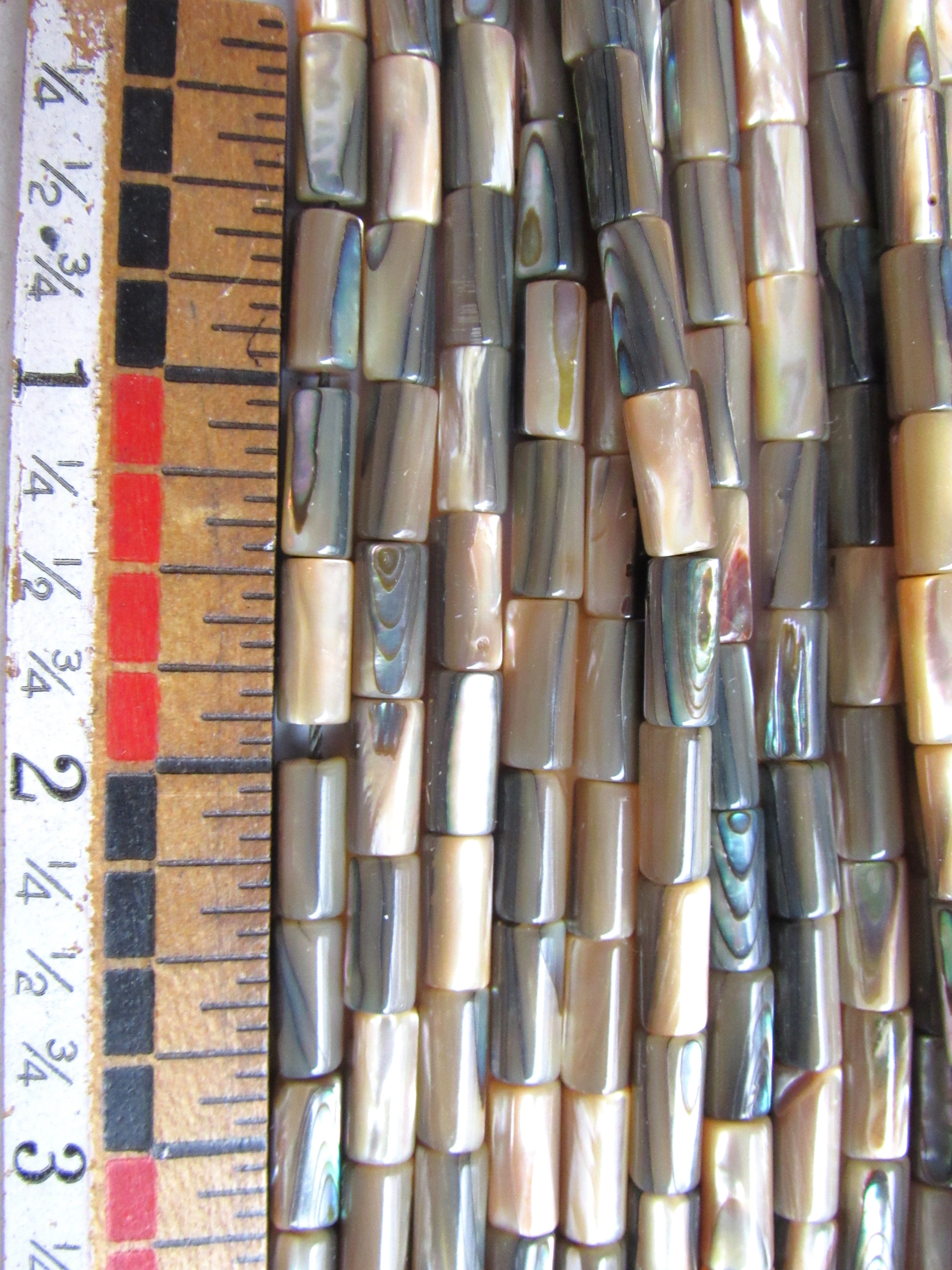 Abalone Shell Beads 5x10mm Tube - Length Drilled Polished Natural Jewelry Supply